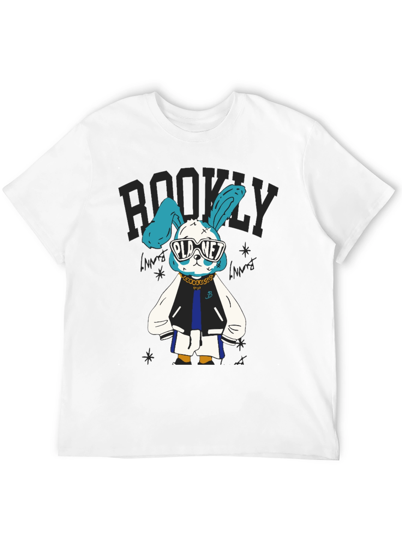 Cool Bunny Graphic Tee - Black Cotton T-Shirt