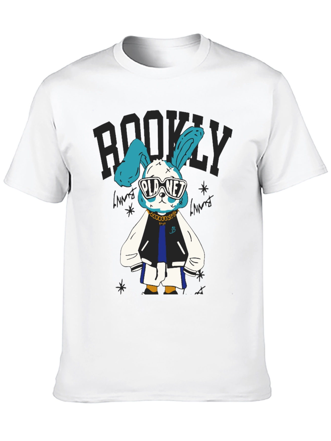 Cool Bunny Graphic Tee - Black Cotton T-Shirt