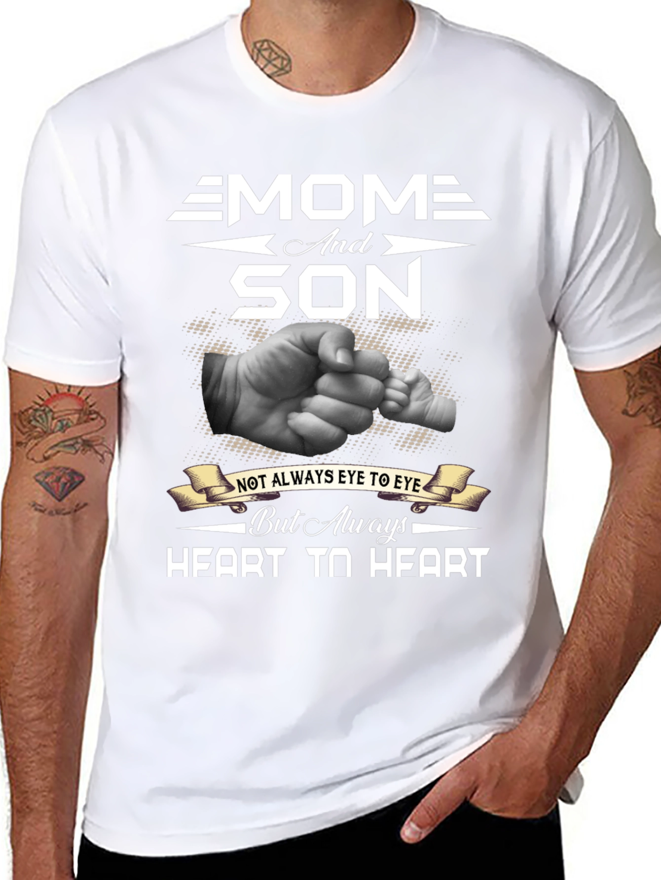 Mom and Son Heart-to-Heart Graphic Tee