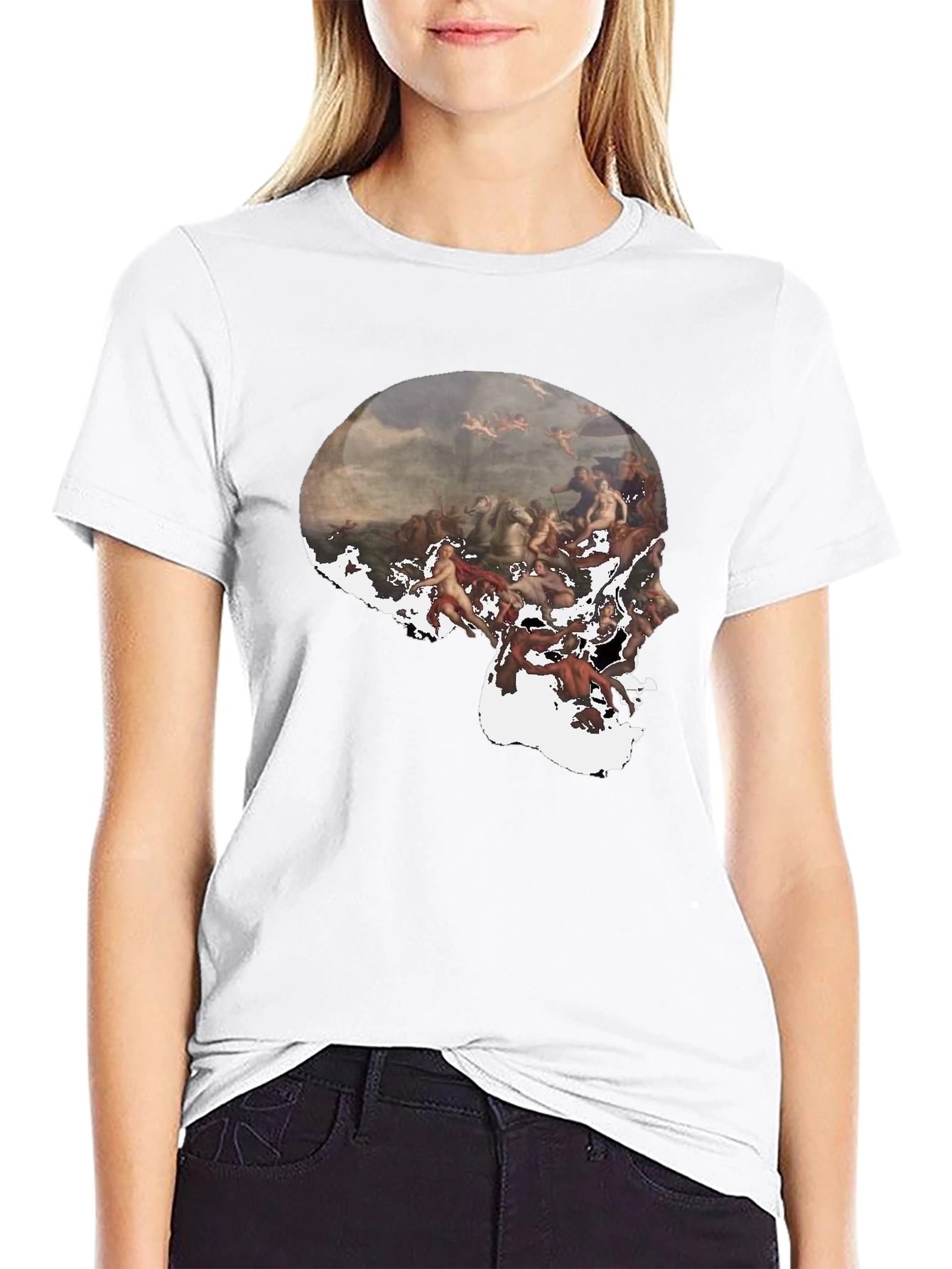 Skull Art Graphic Black T-Shirt