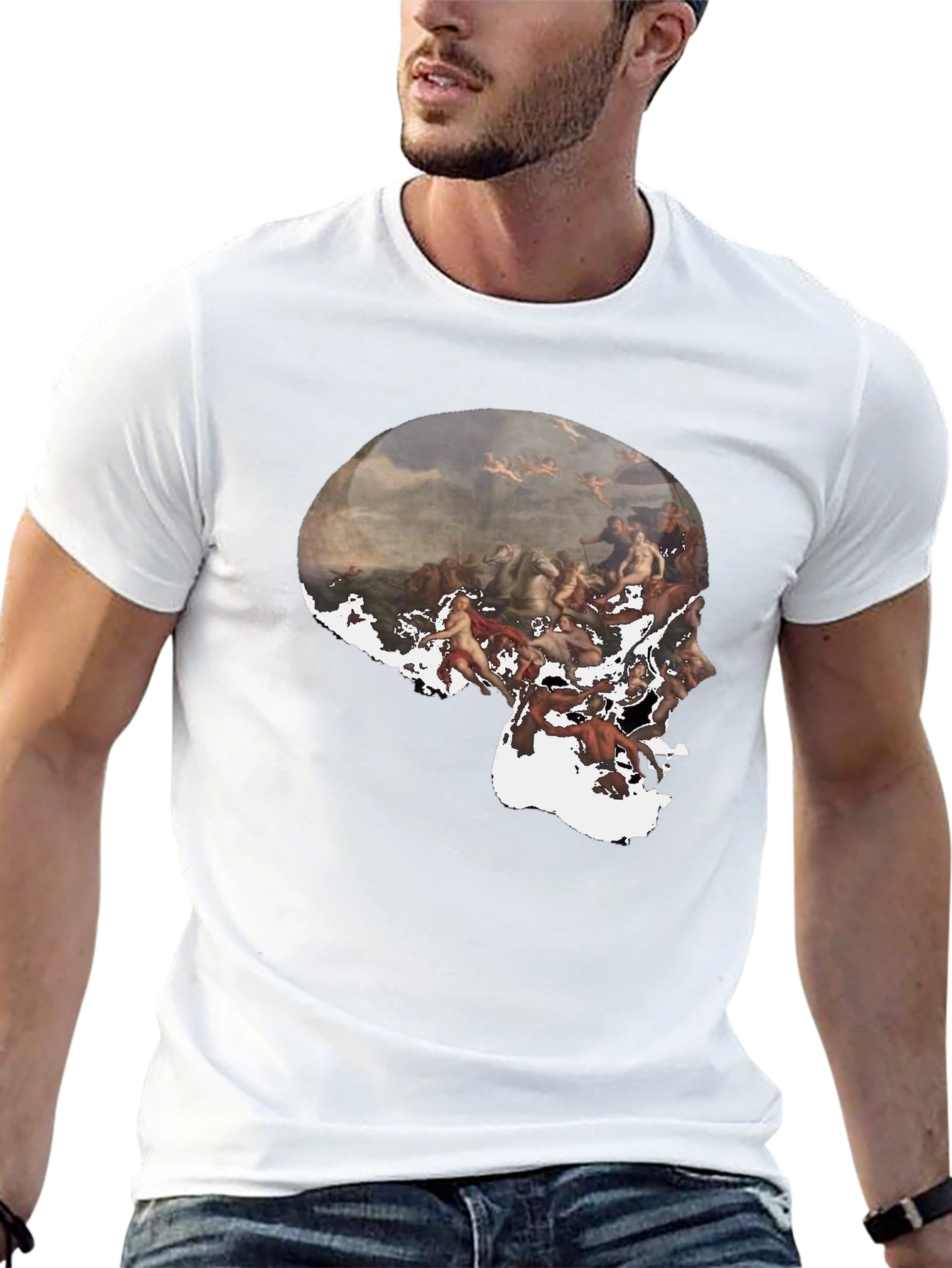 Skull Art Graphic Black T-Shirt
