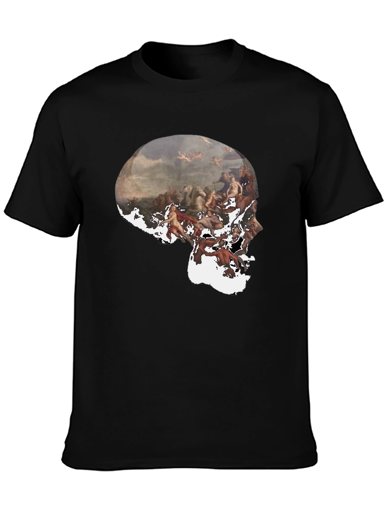 Skull Art Graphic Black T-Shirt