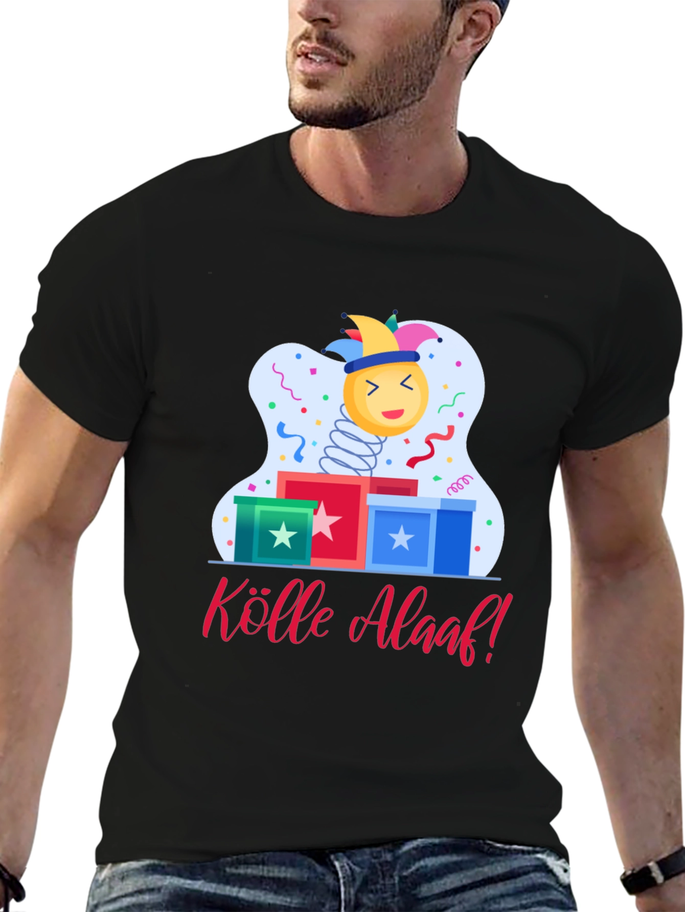 Kölle Alaaf T-Shirt - Festive Jack-in-the-Box Design