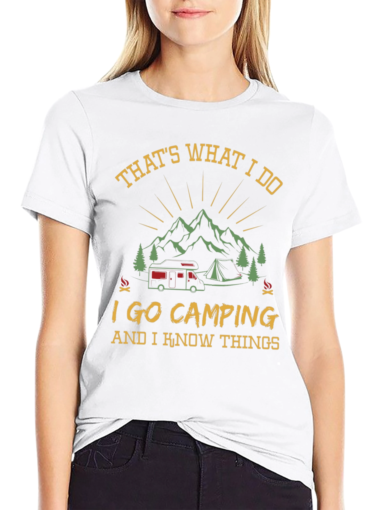 Camping Knowledge Black Graphic T-Shirt