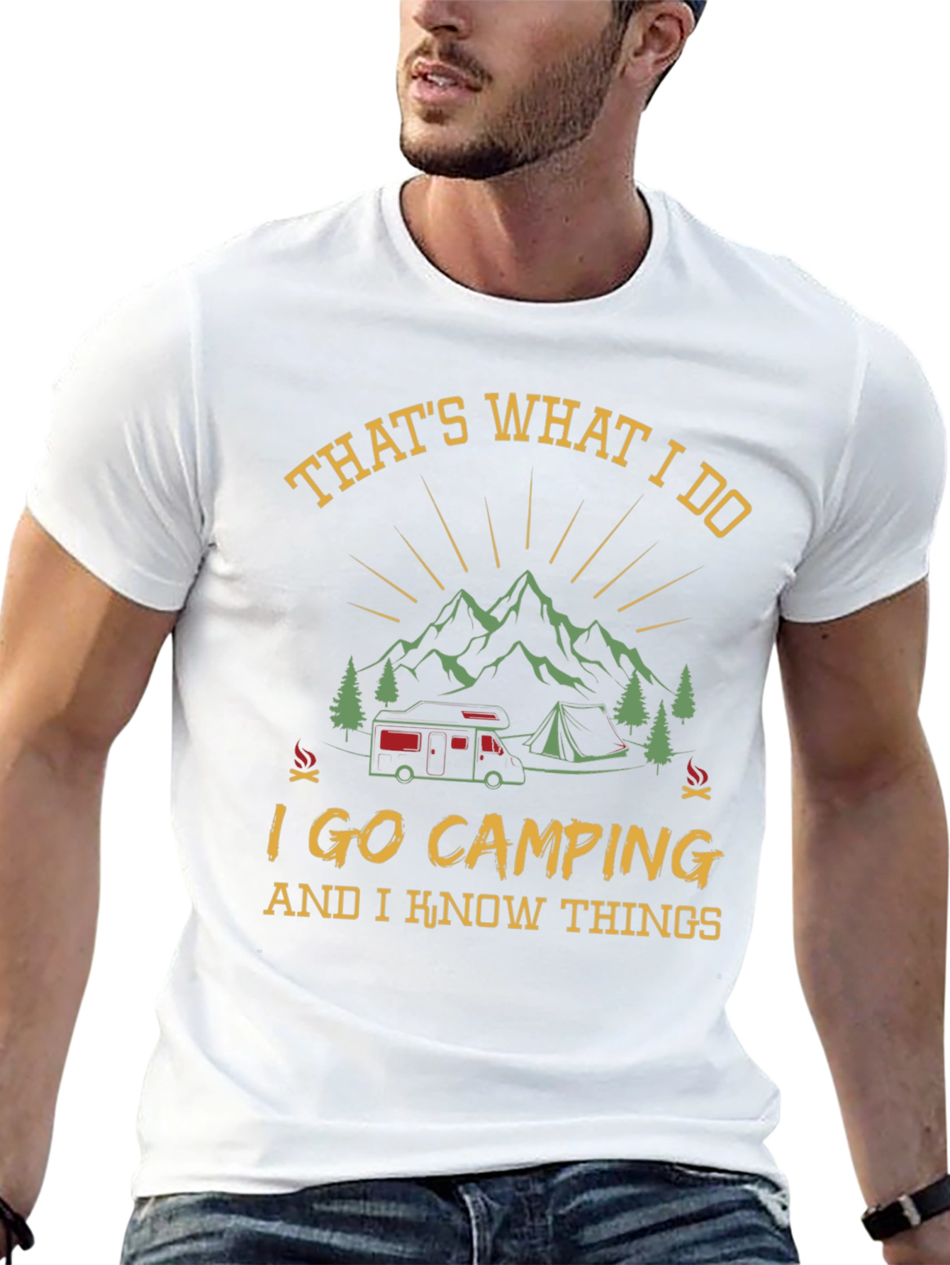 Camping Knowledge Black Graphic T-Shirt