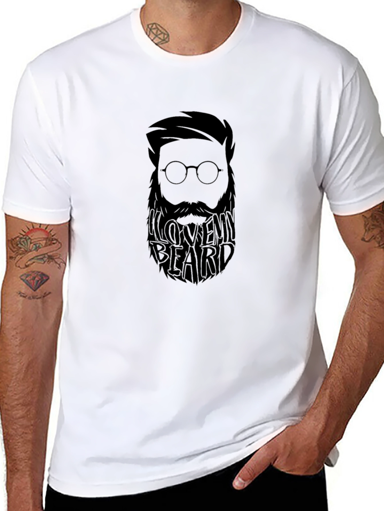 I Love My Beard Black T-Shirt - Mens Fashion