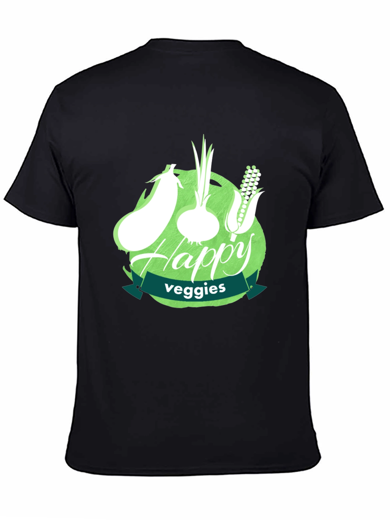 Happy Veggies Graphic Tee - Unisex Black T-Shirt