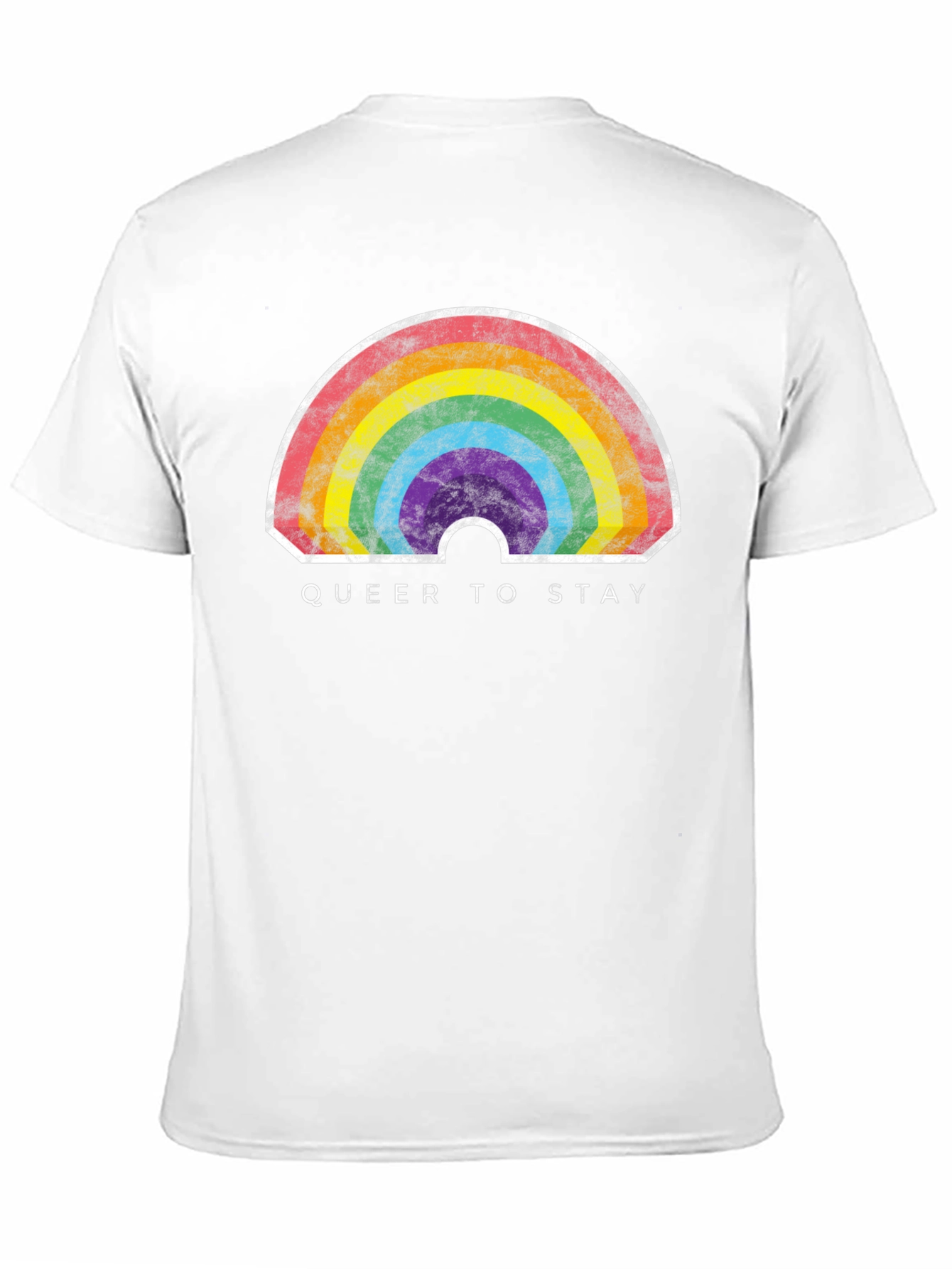 Queer to Stay Rainbow Graphic Tee