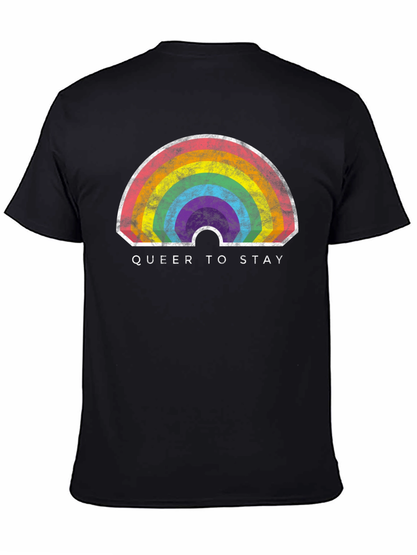 Queer to Stay Rainbow Graphic Tee