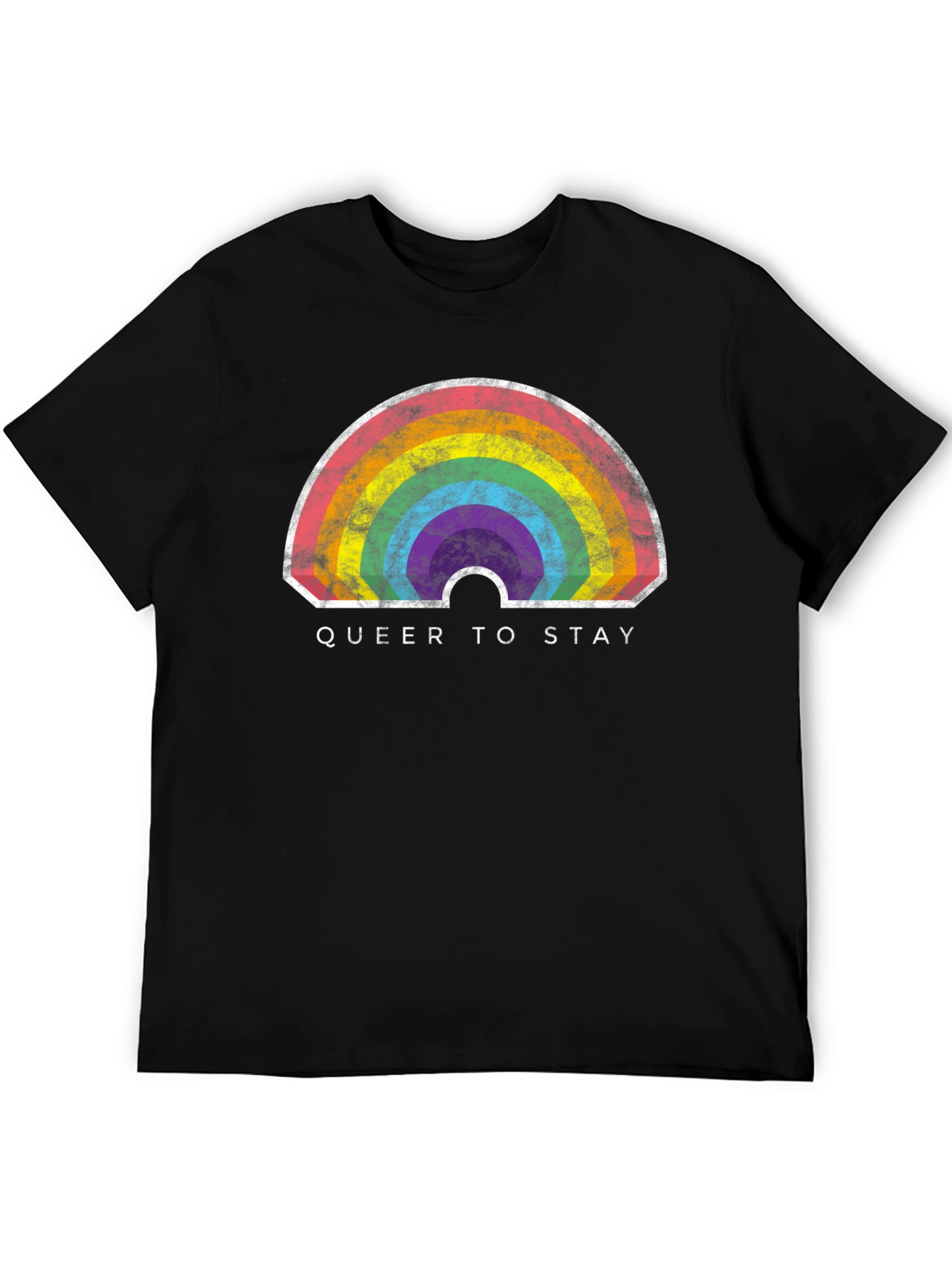 Queer to Stay Rainbow Graphic Tee