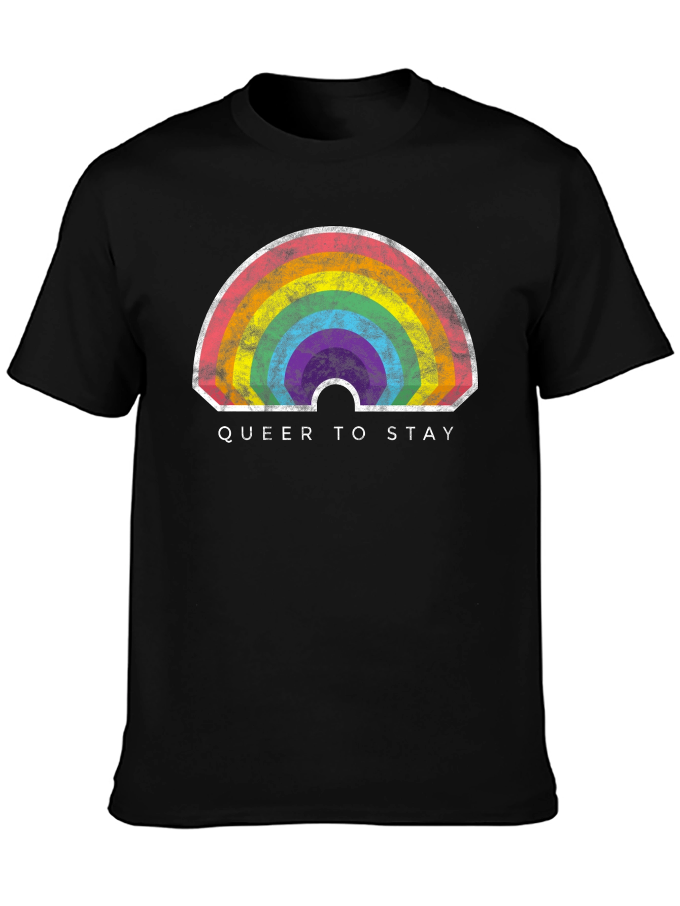 Queer to Stay Rainbow Graphic Tee