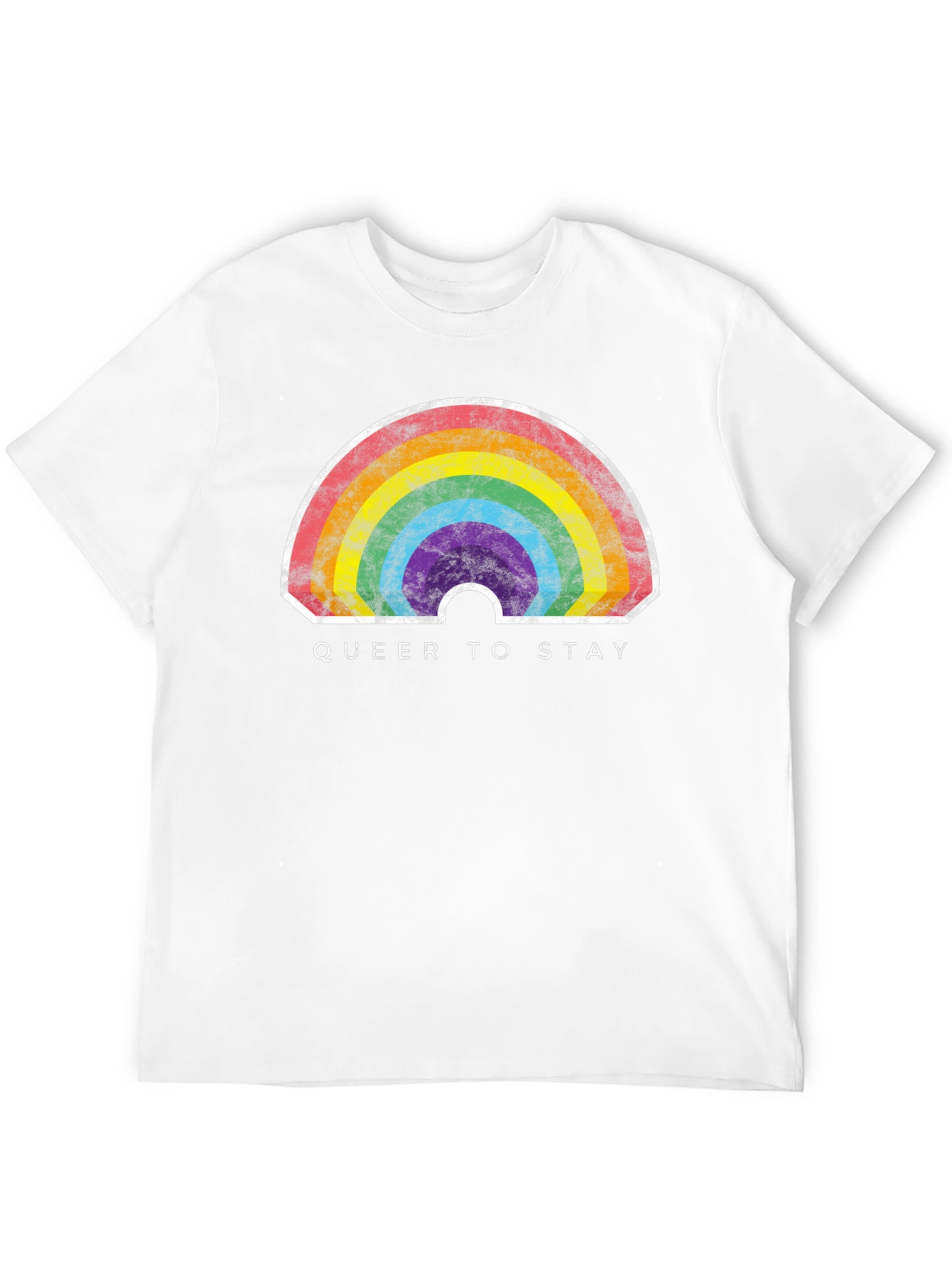 Queer to Stay Rainbow Graphic Tee