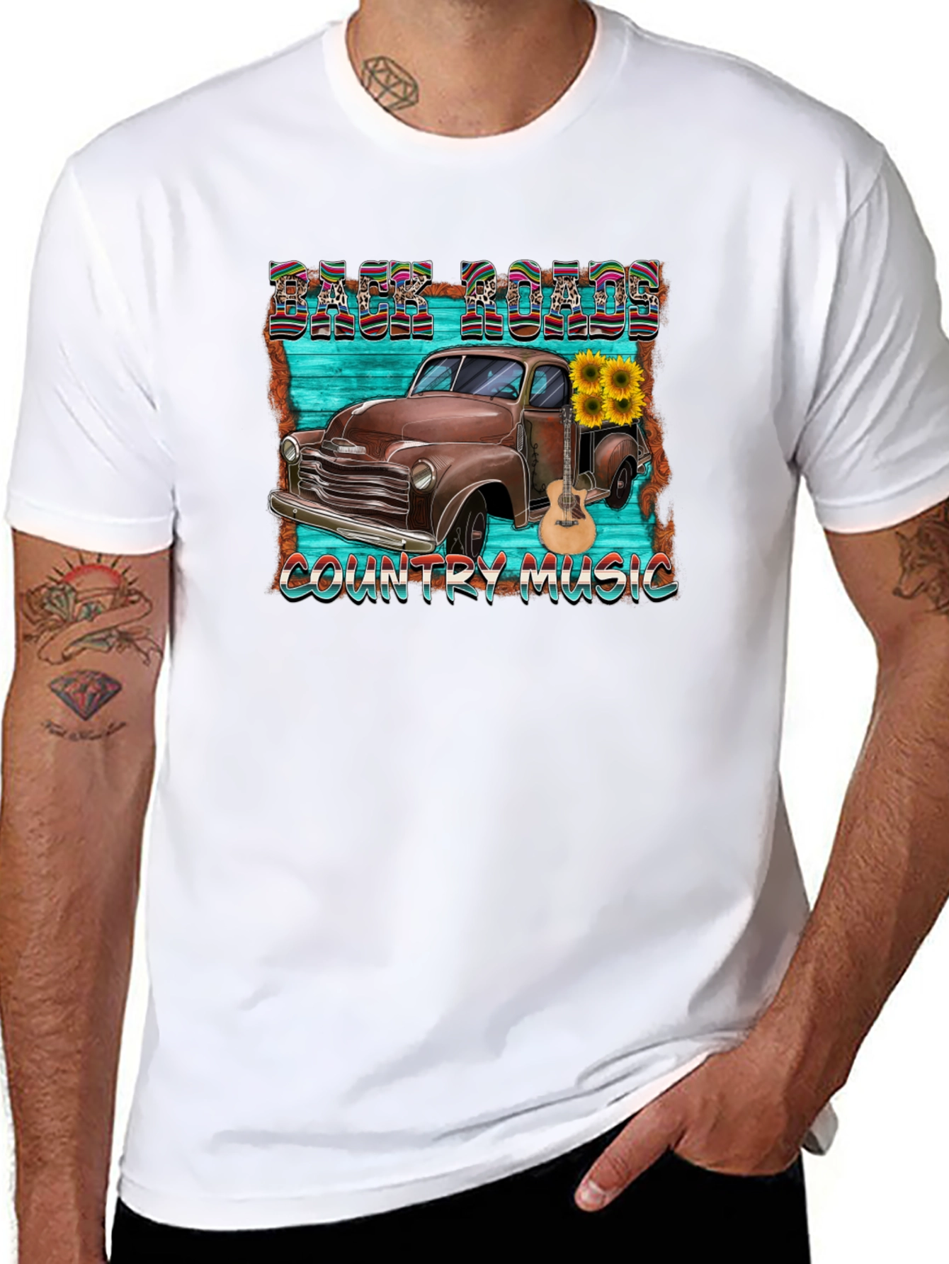 Back Roads Country Music Graphic T-Shirt