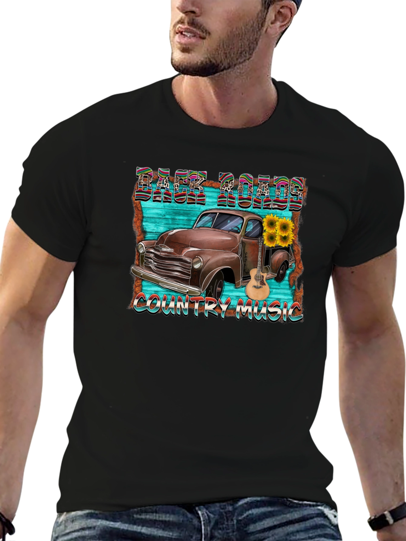 Back Roads Country Music Graphic T-Shirt