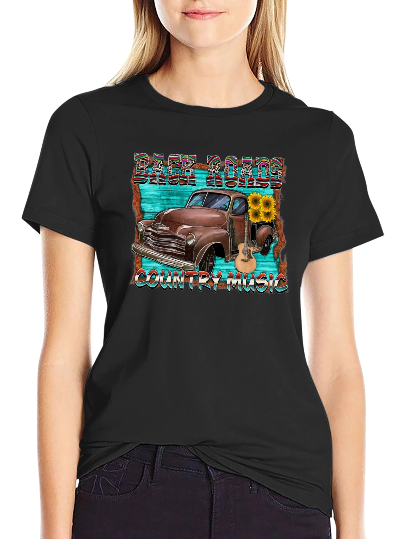 Back Roads Country Music Graphic T-Shirt