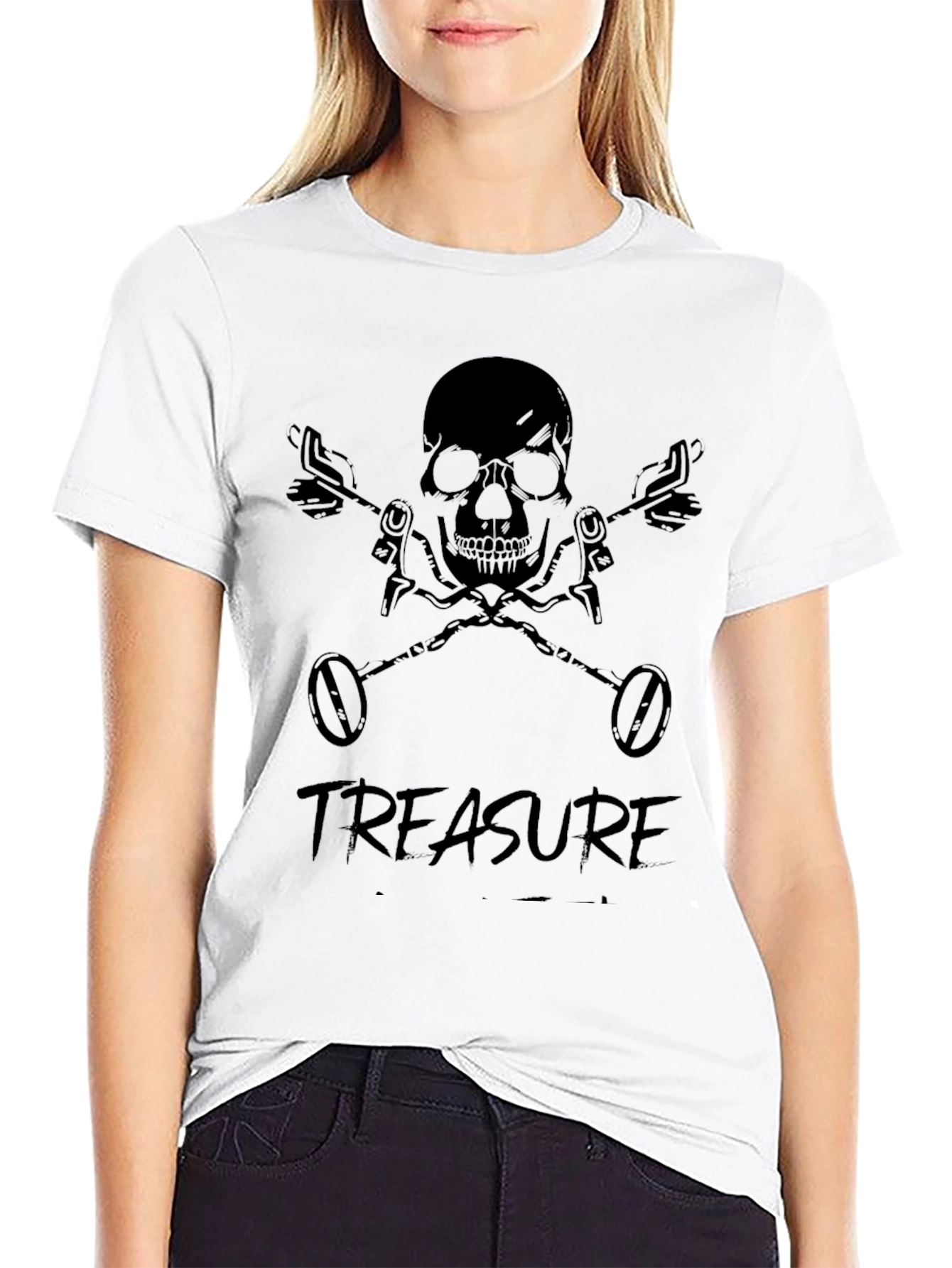 Skull & Metal Detector Treasure T-Shirt
