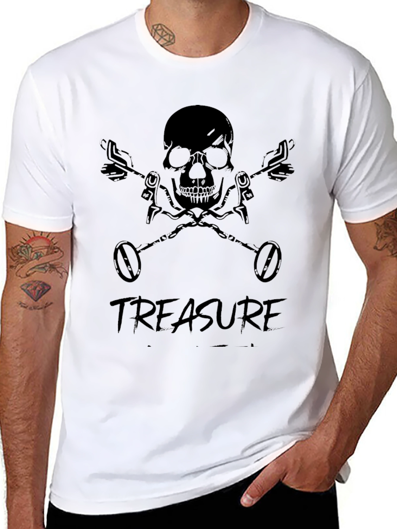 Skull & Metal Detector Treasure T-Shirt