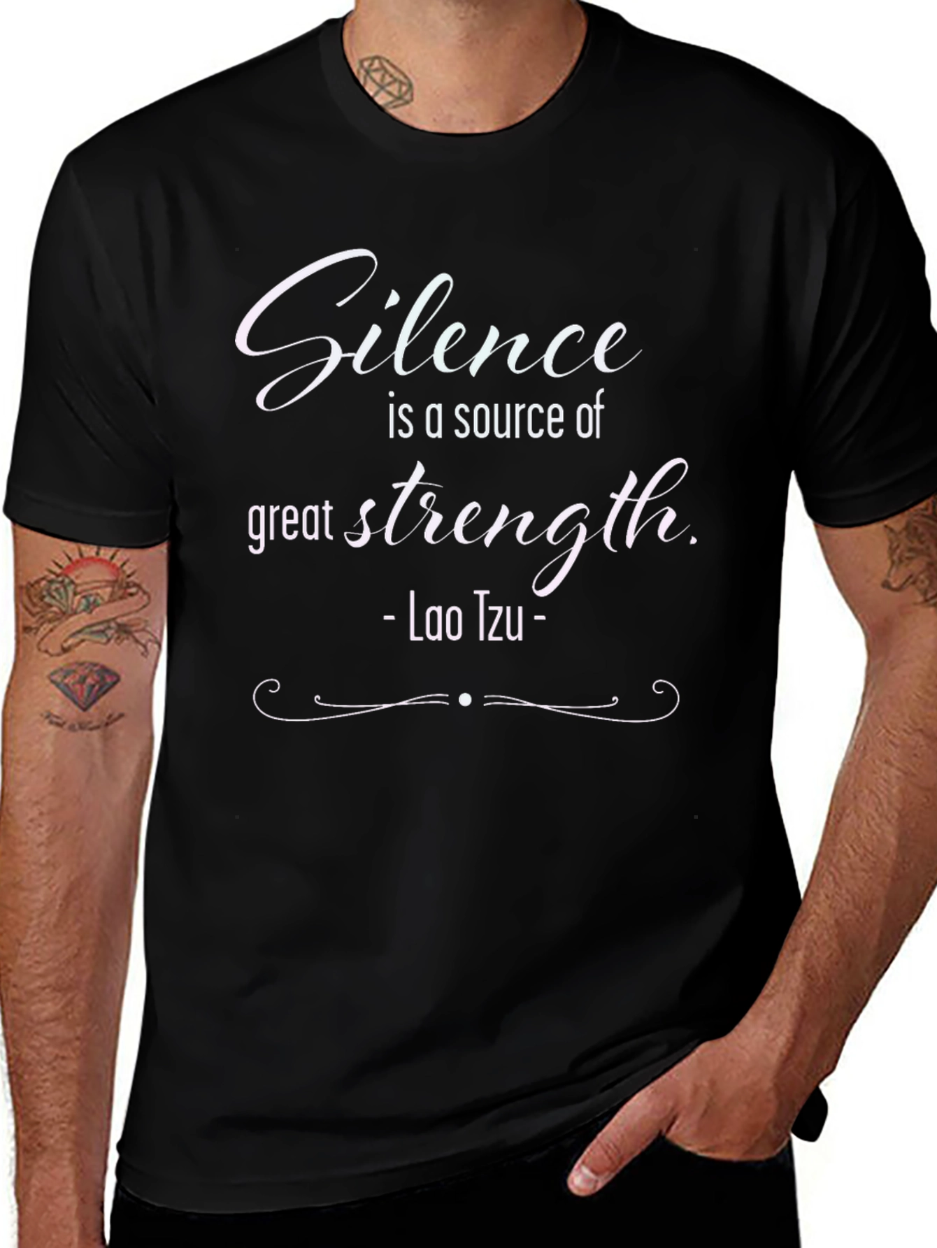 Silence is Strength T-Shirt - Lao Tzu Quote