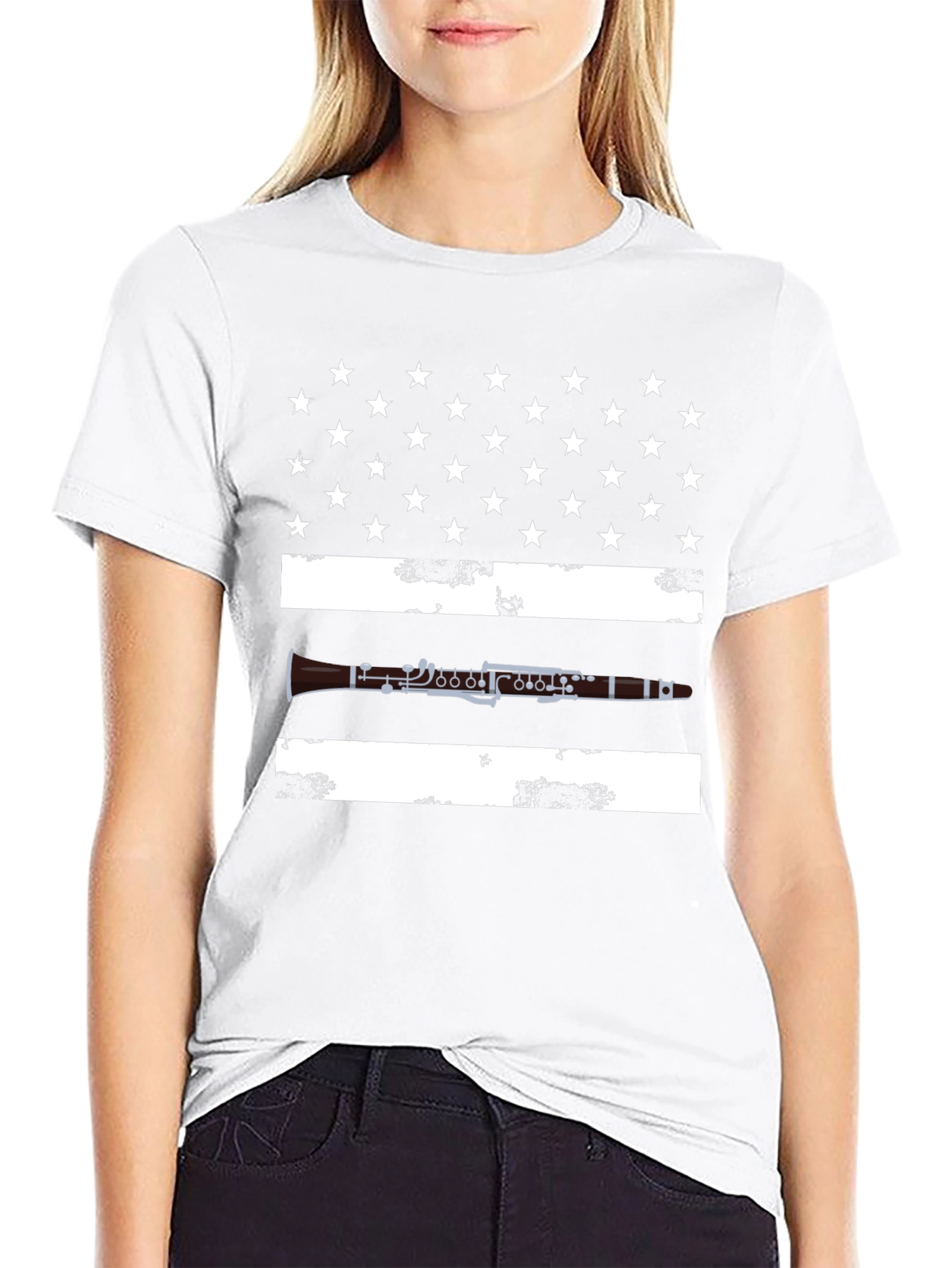 Clarinet American Flag T-Shirt - Patriotic Musician Tee