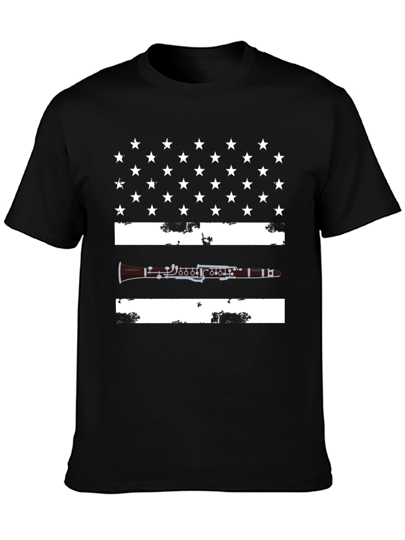 Clarinet American Flag T-Shirt - Patriotic Musician Tee