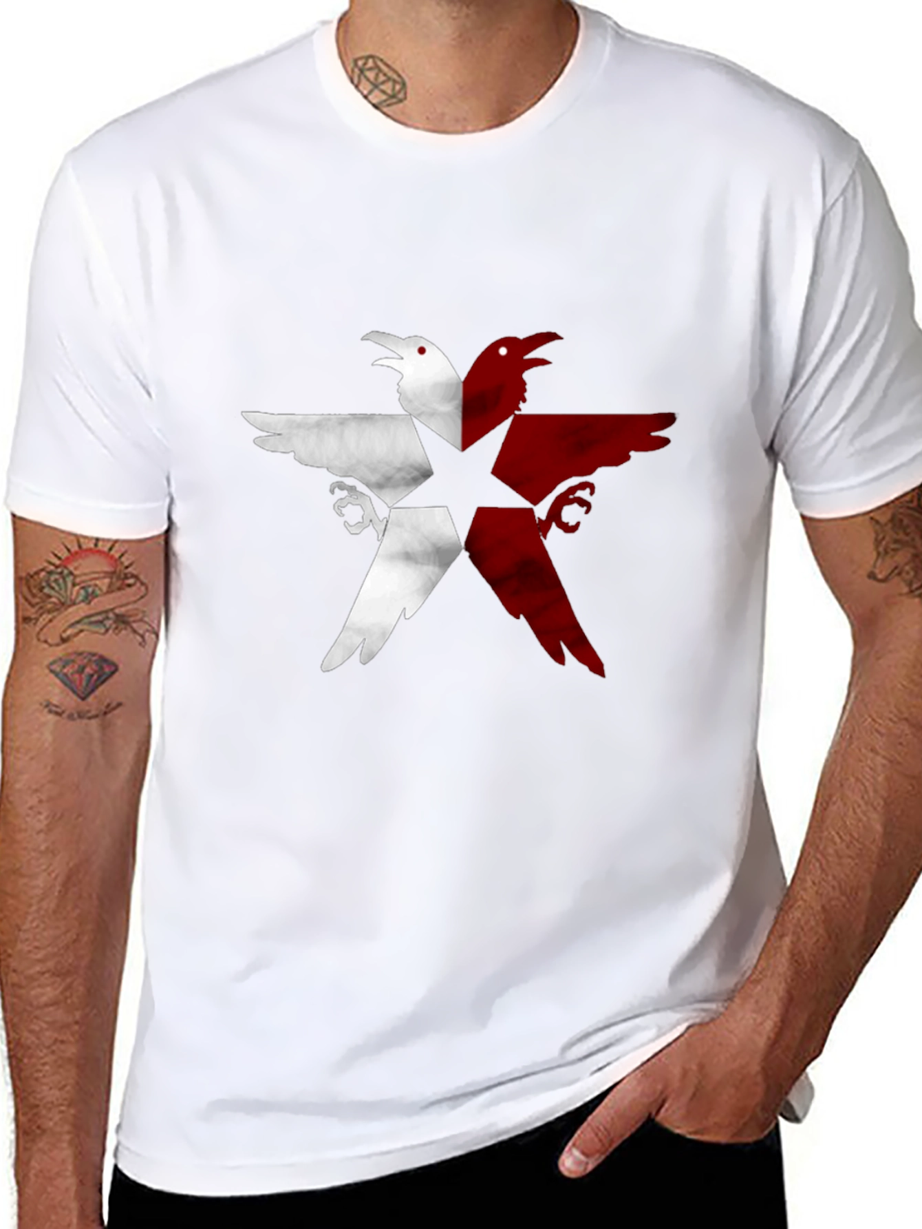 Raven Star Graphic Tee - Unisex Black T-Shirt
