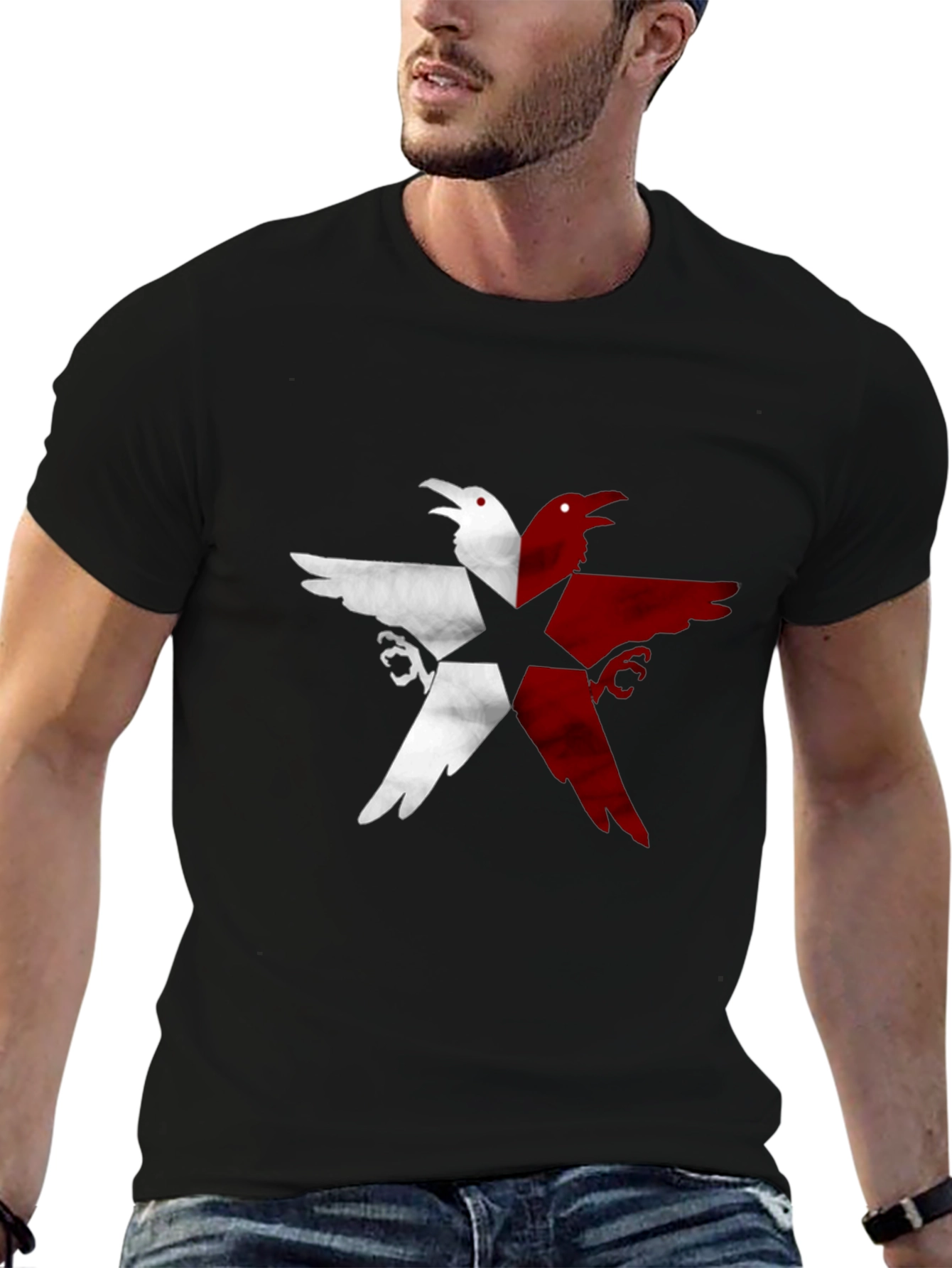 Raven Star Graphic Tee - Unisex Black T-Shirt