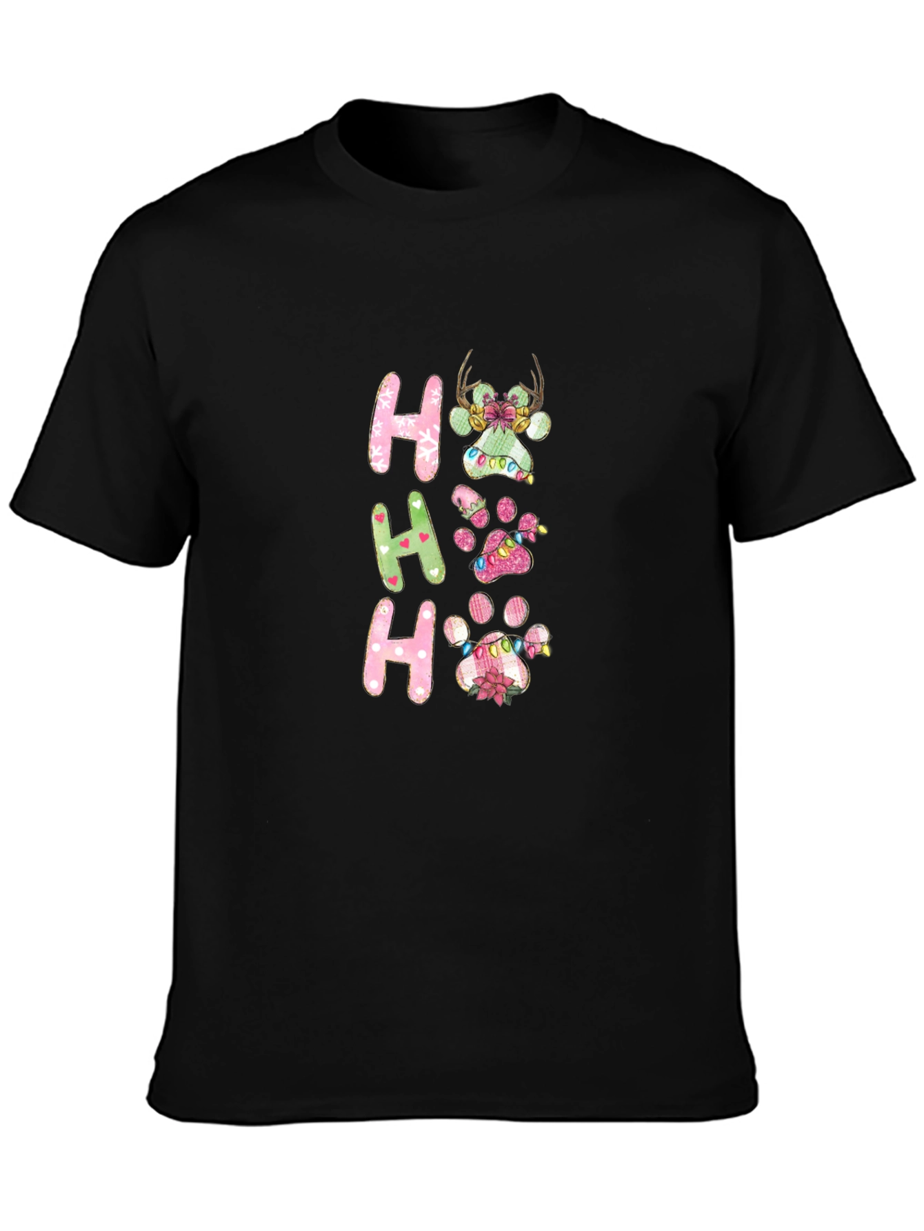 Festive Christmas Paw Print T-Shirt