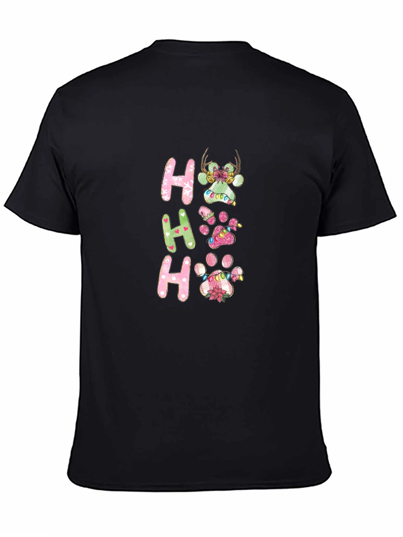 Festive Christmas Paw Print T-Shirt