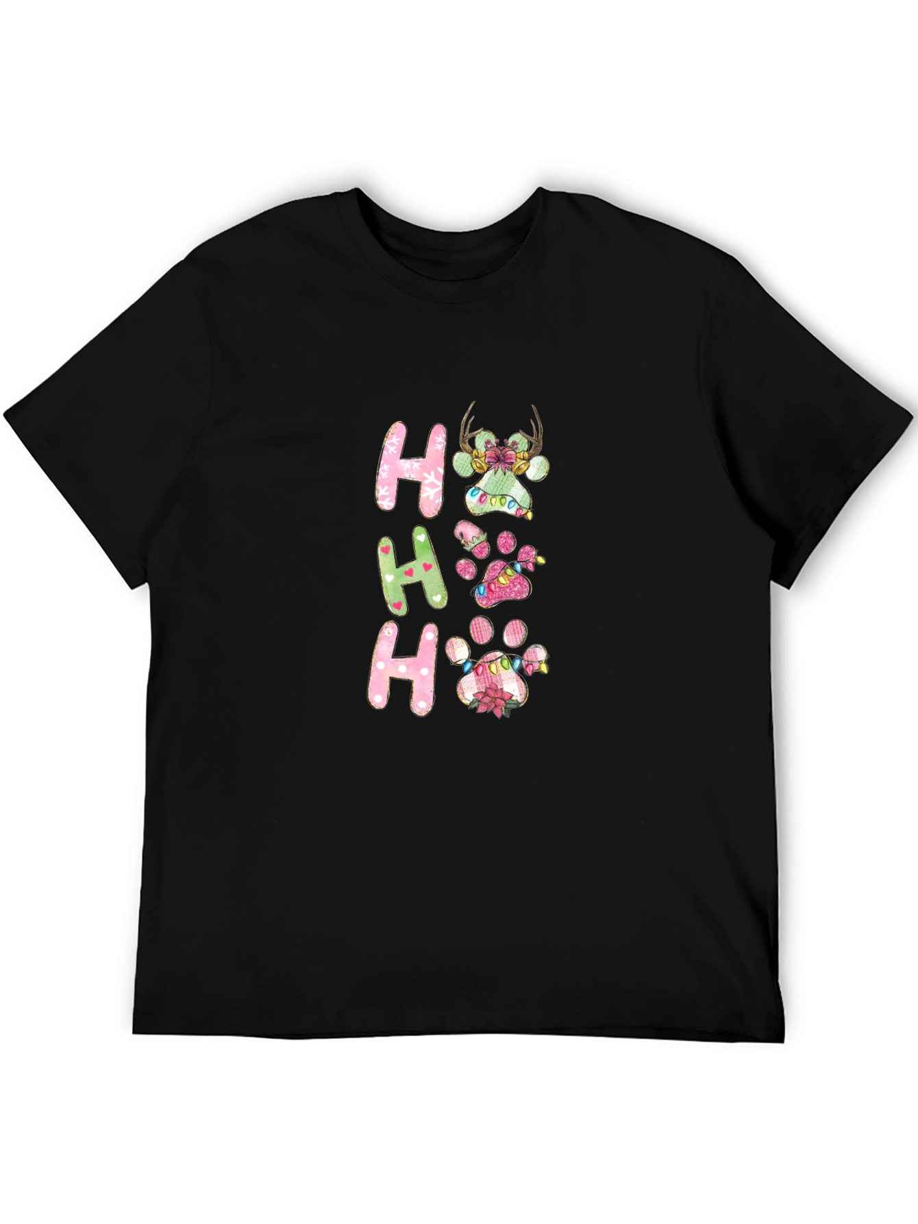 Festive Christmas Paw Print T-Shirt