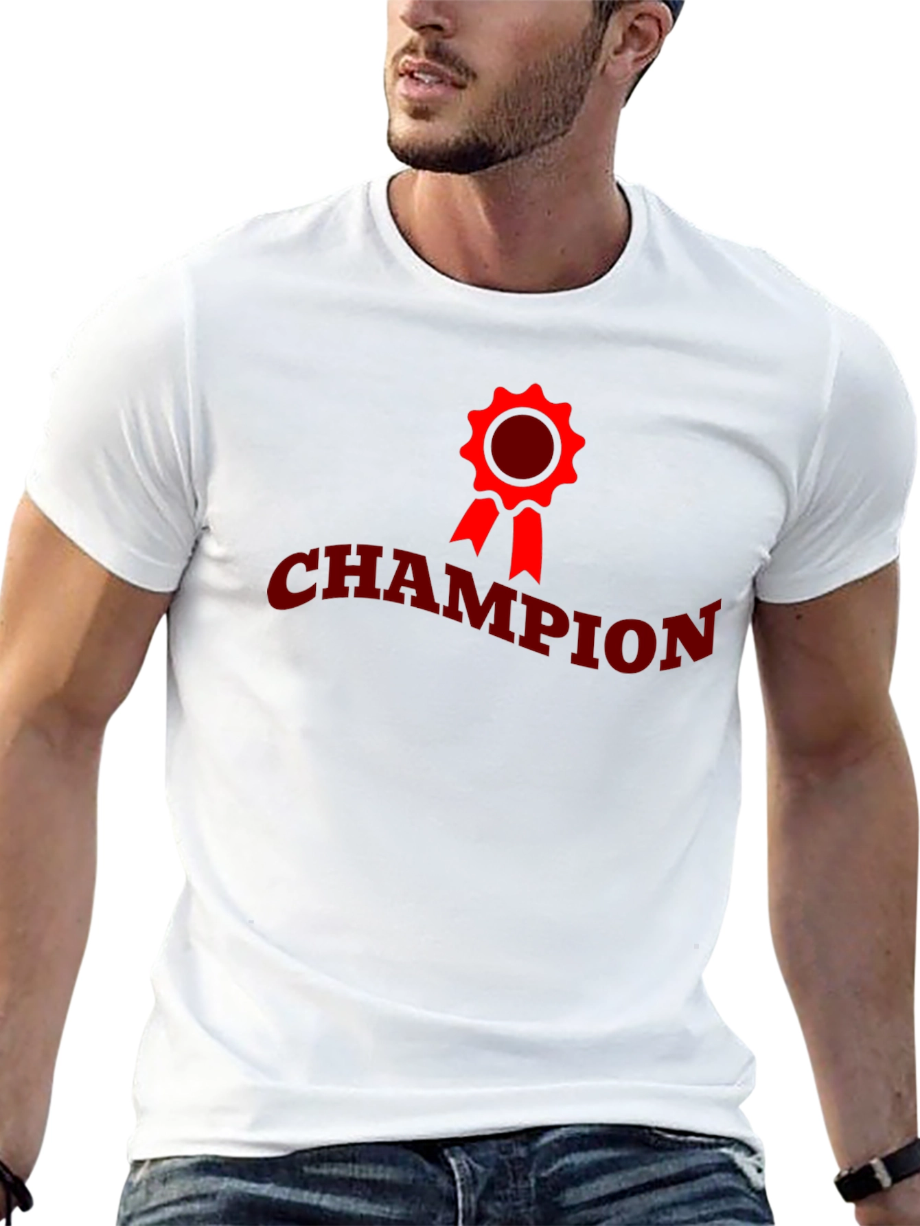Champion Graphic Tee - Black Crew Neck
