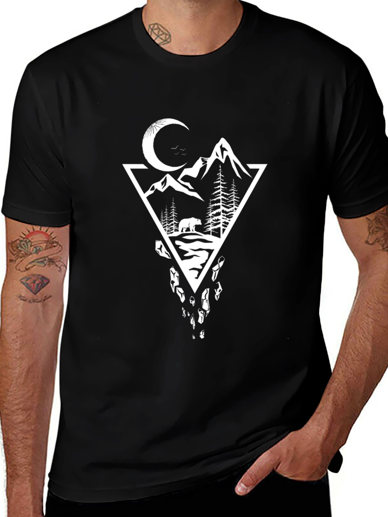 Mountain Bear Graphic Black T-Shirt