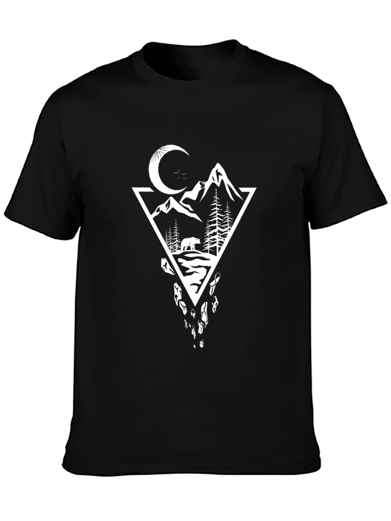 Mountain Bear Graphic Black T-Shirt