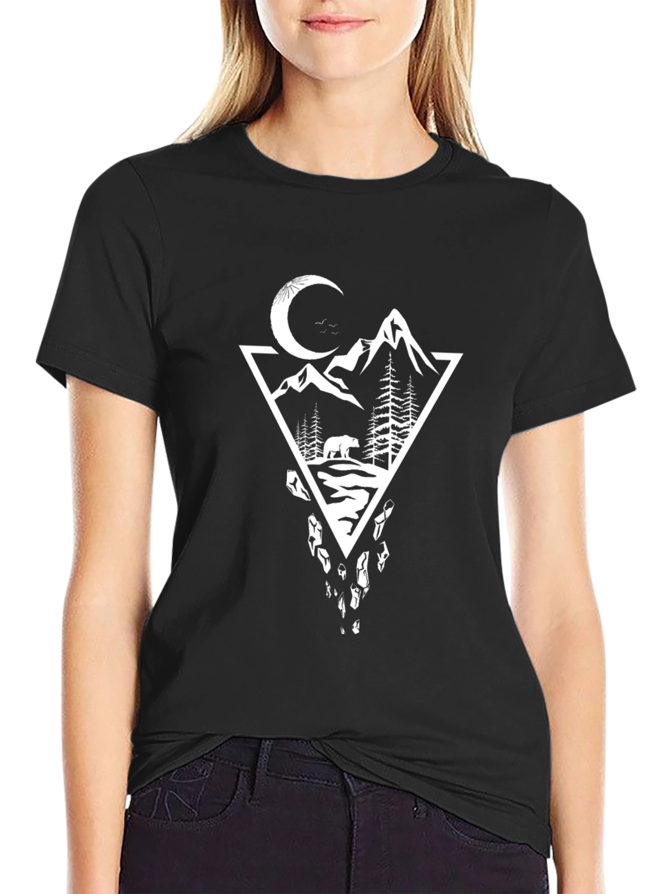 Mountain Bear Graphic Black T-Shirt