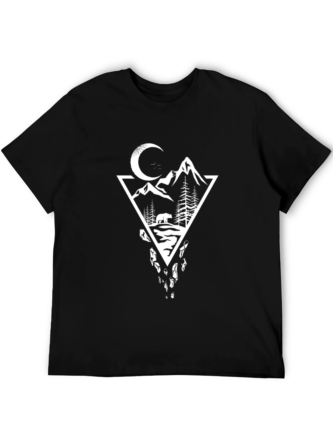Mountain Bear Graphic Black T-Shirt