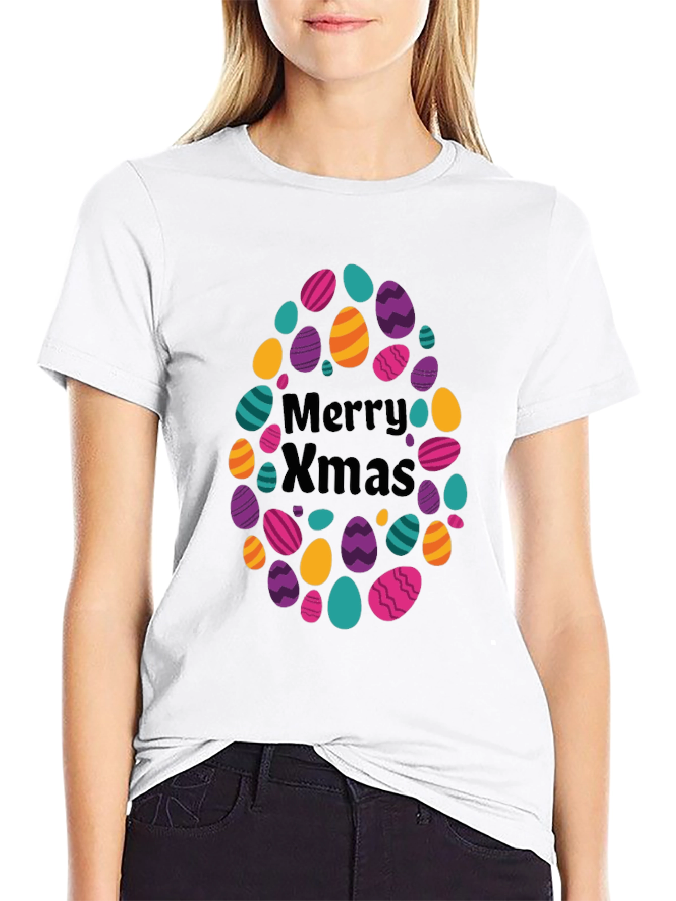 Merry Xmas Easter Egg T-Shirt - Festive Holiday Cheer