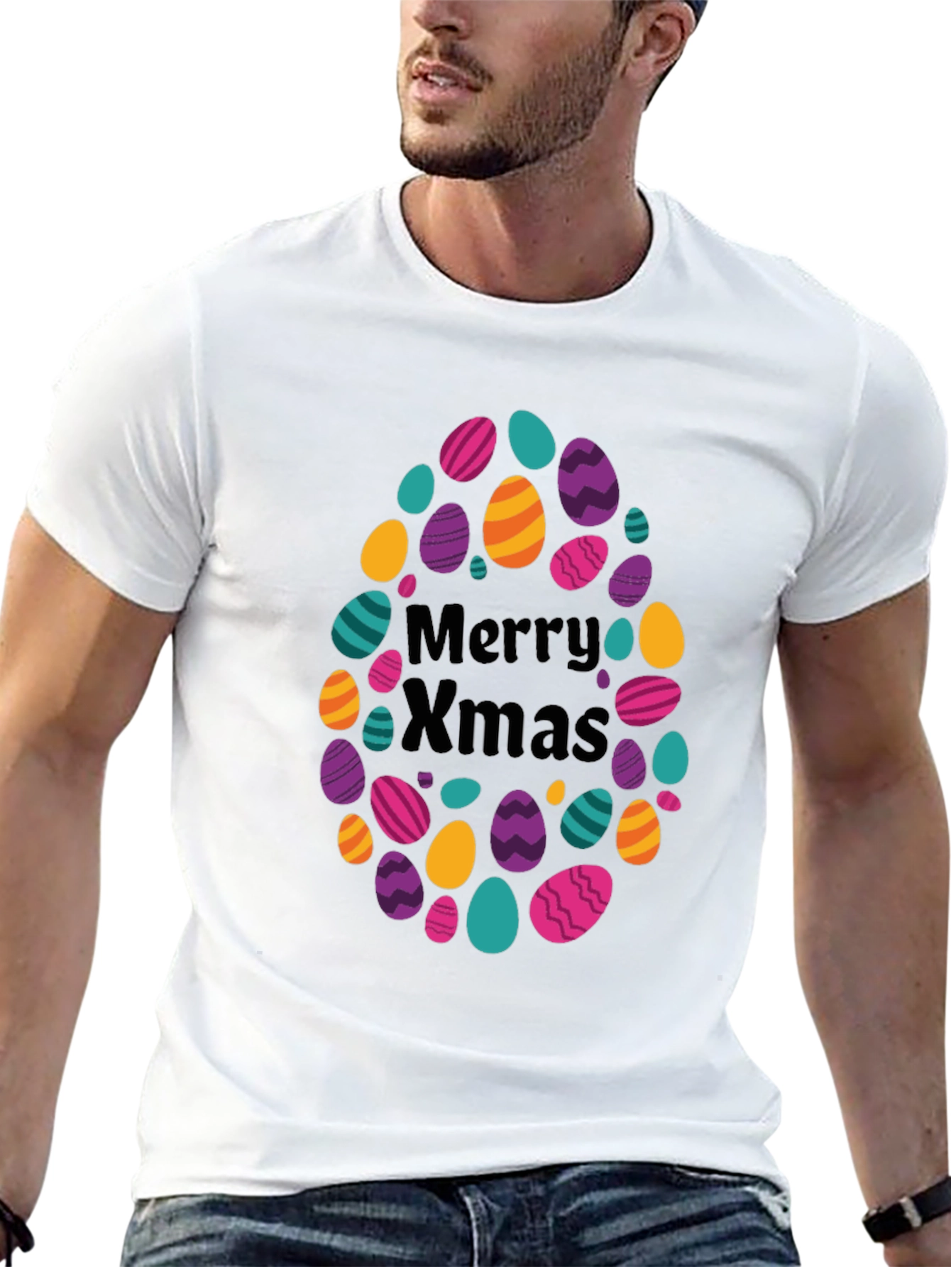 Merry Xmas Easter Egg T-Shirt - Festive Holiday Cheer