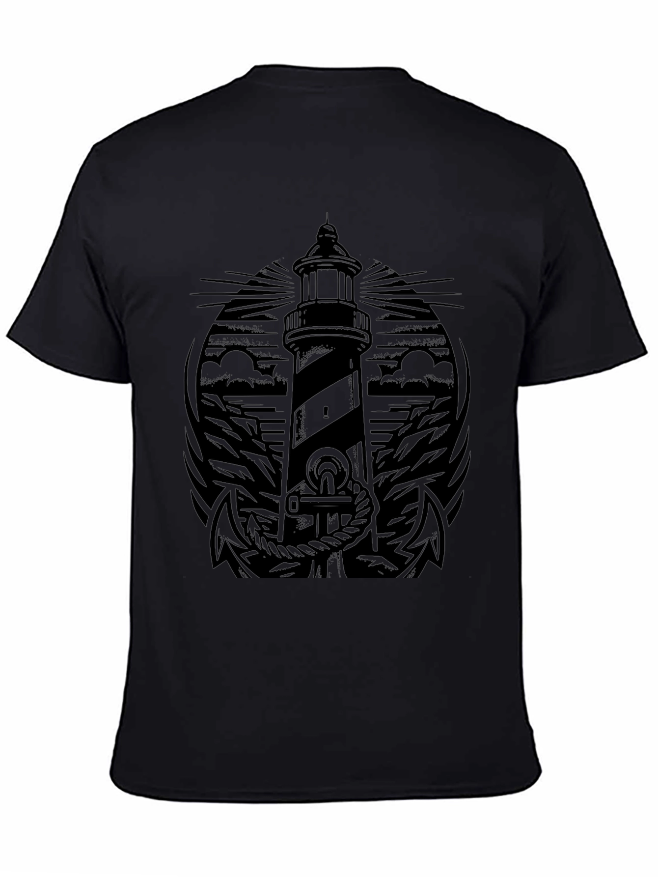 Nautical Lighthouse Anchor Graphic T-Shirt