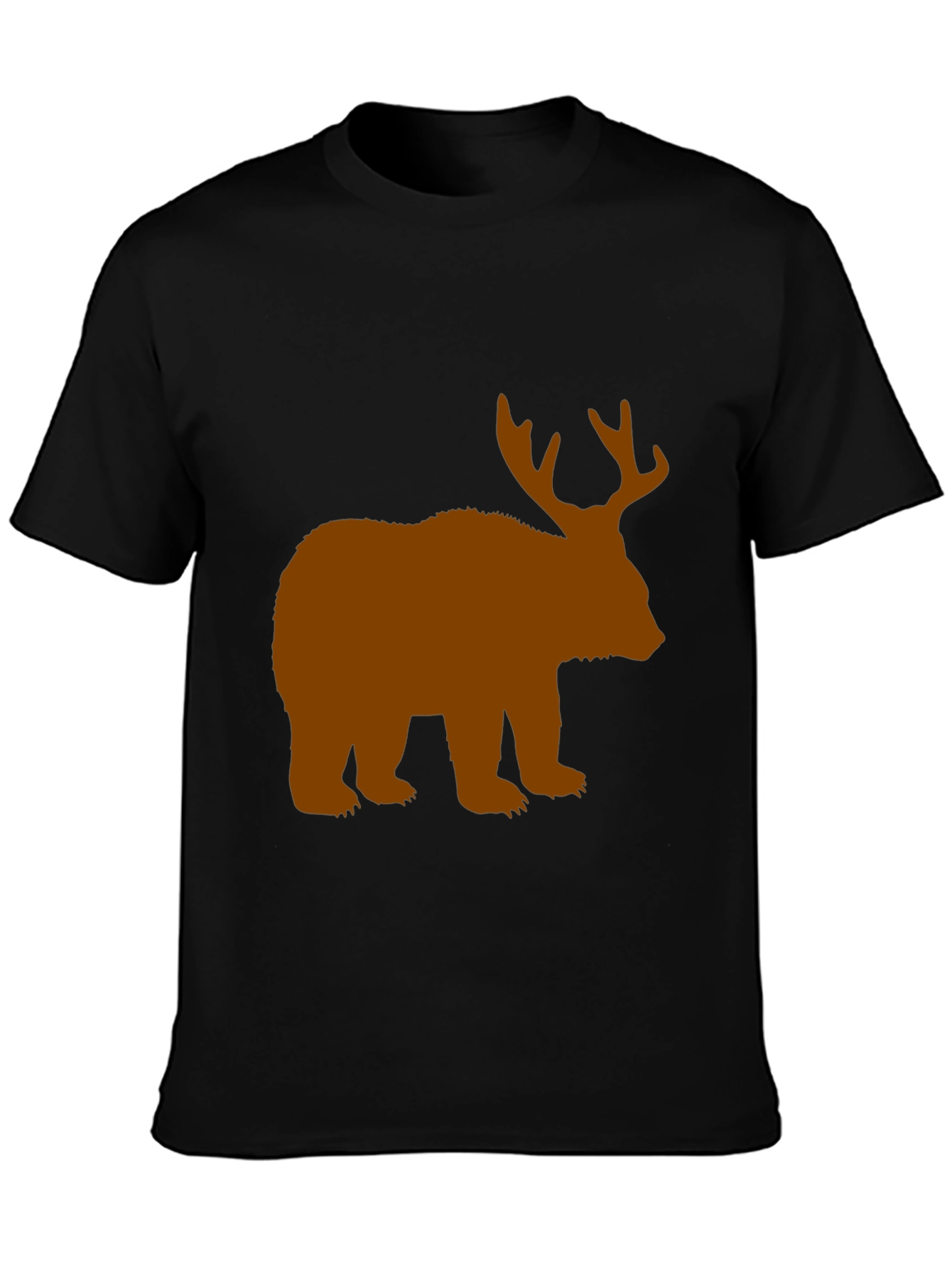 Bear with Antlers Black Graphic Tee