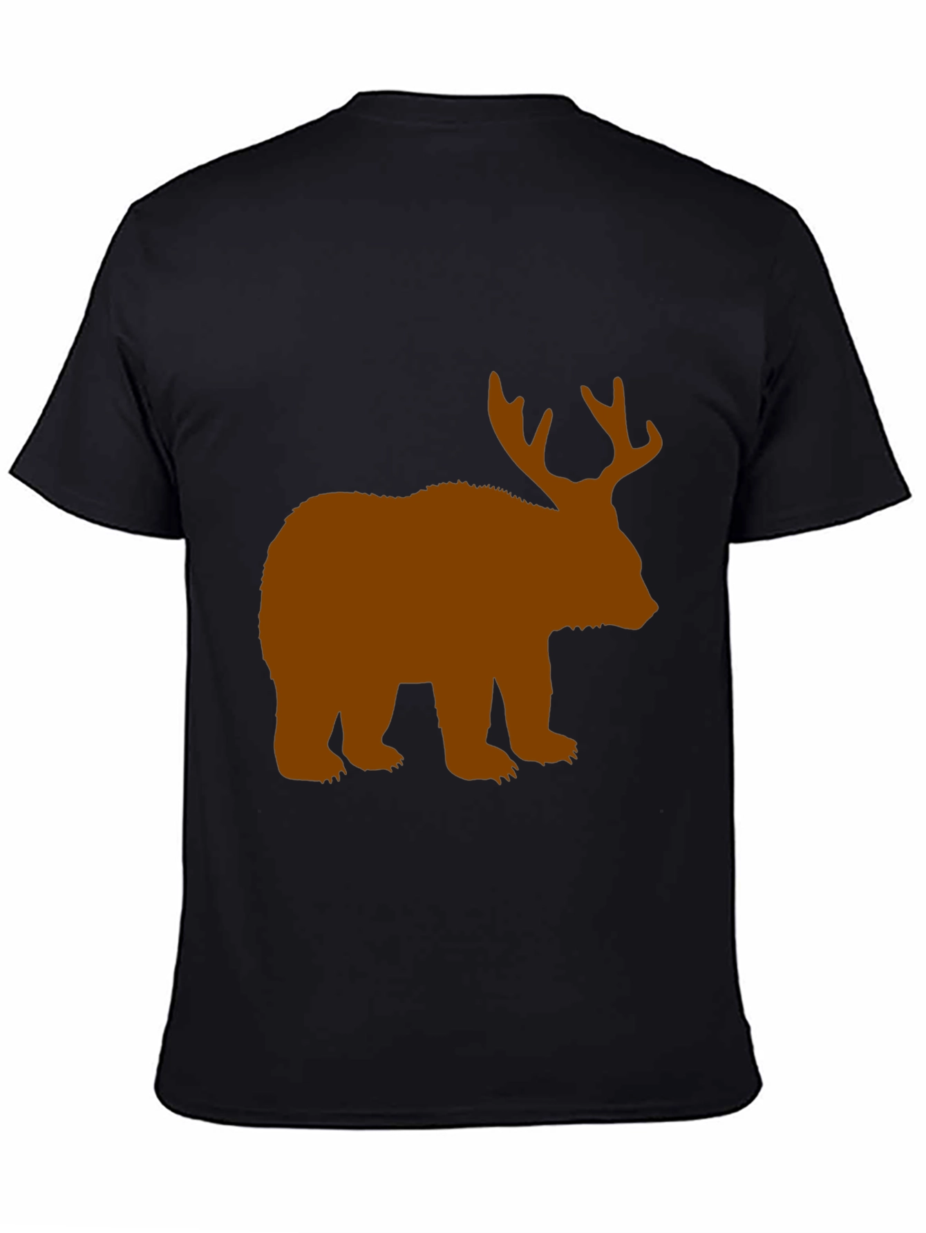 Bear with Antlers Black Graphic Tee