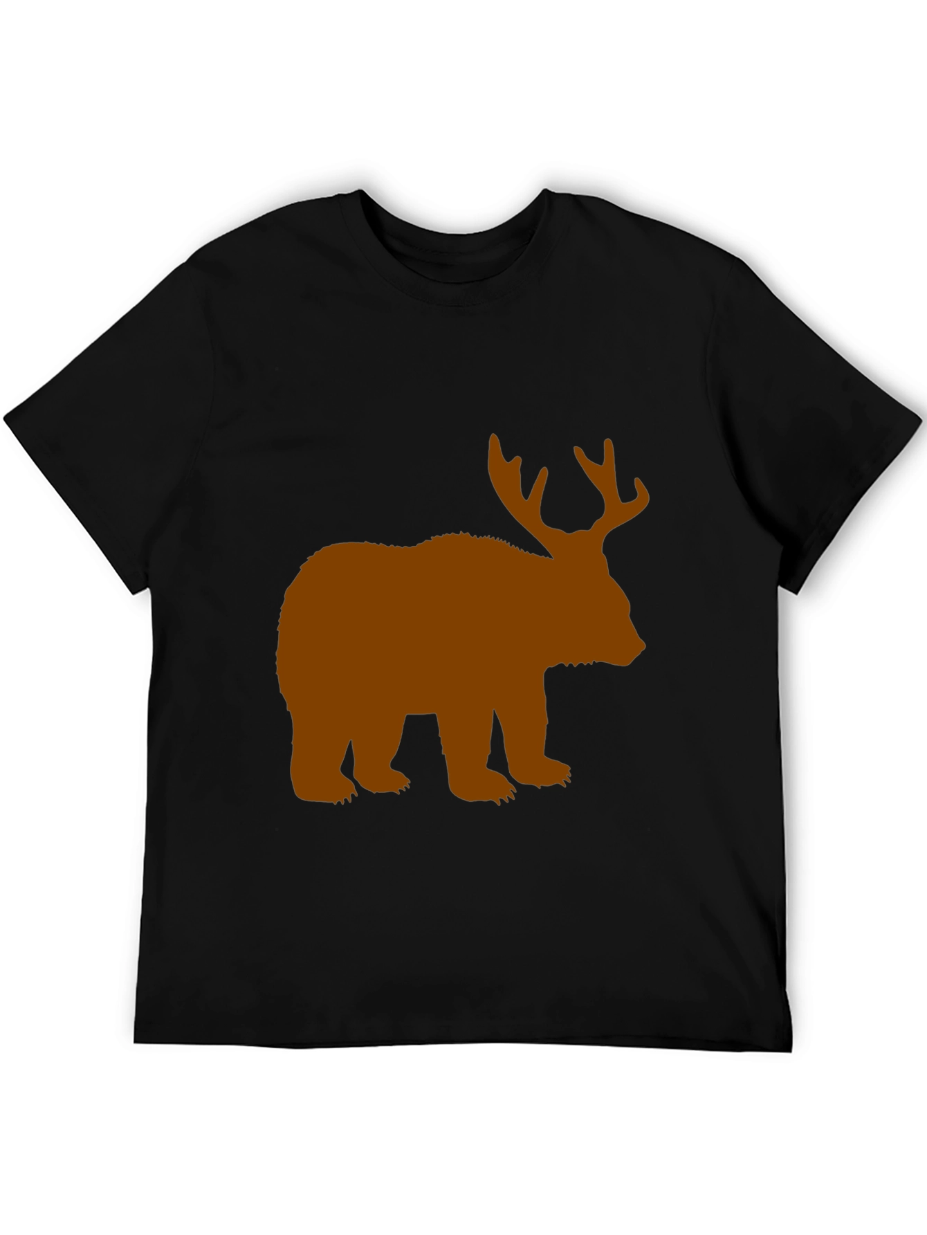 Bear with Antlers Black Graphic Tee