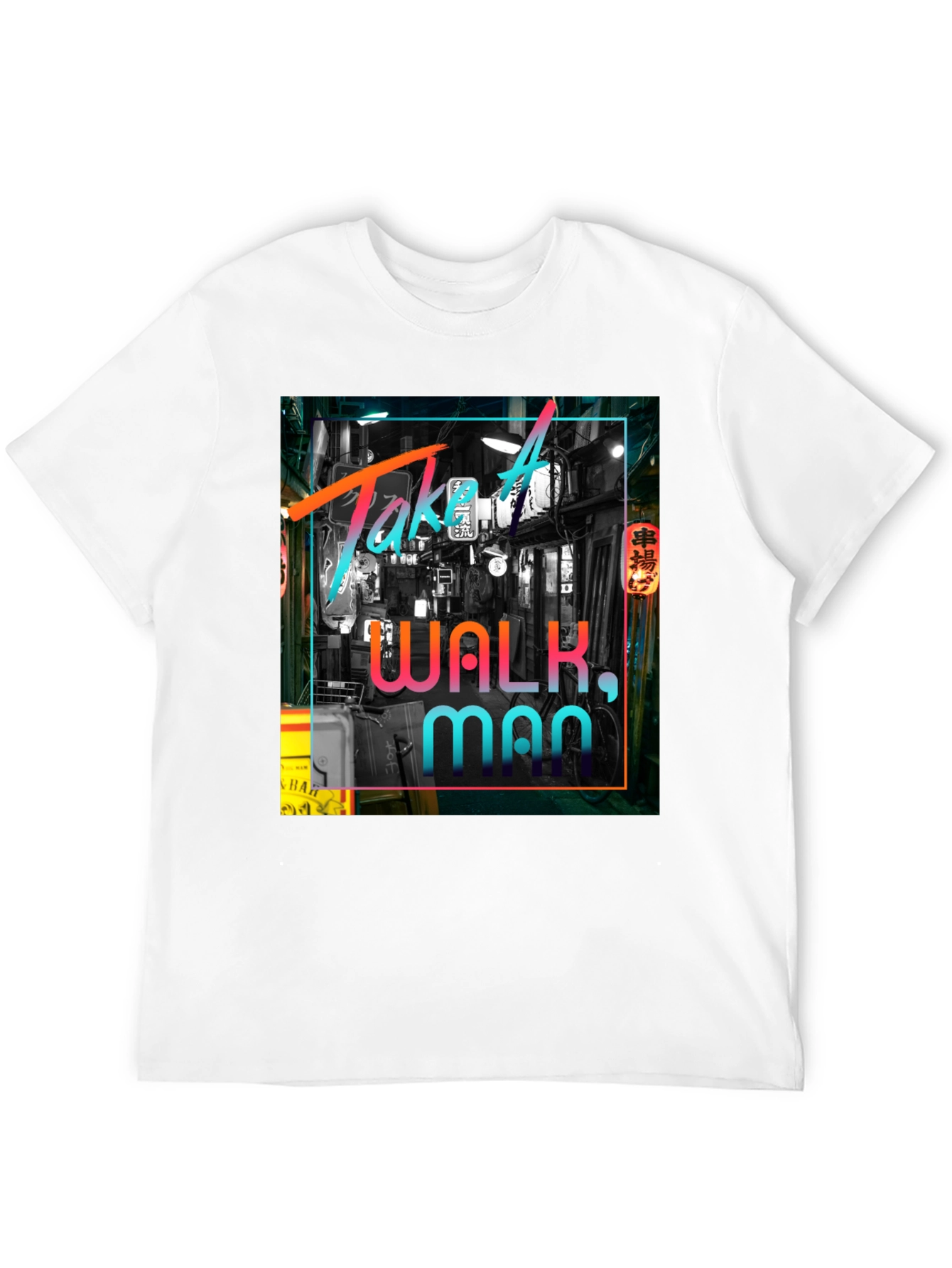 Take A Walk Man Black Graphic Tee