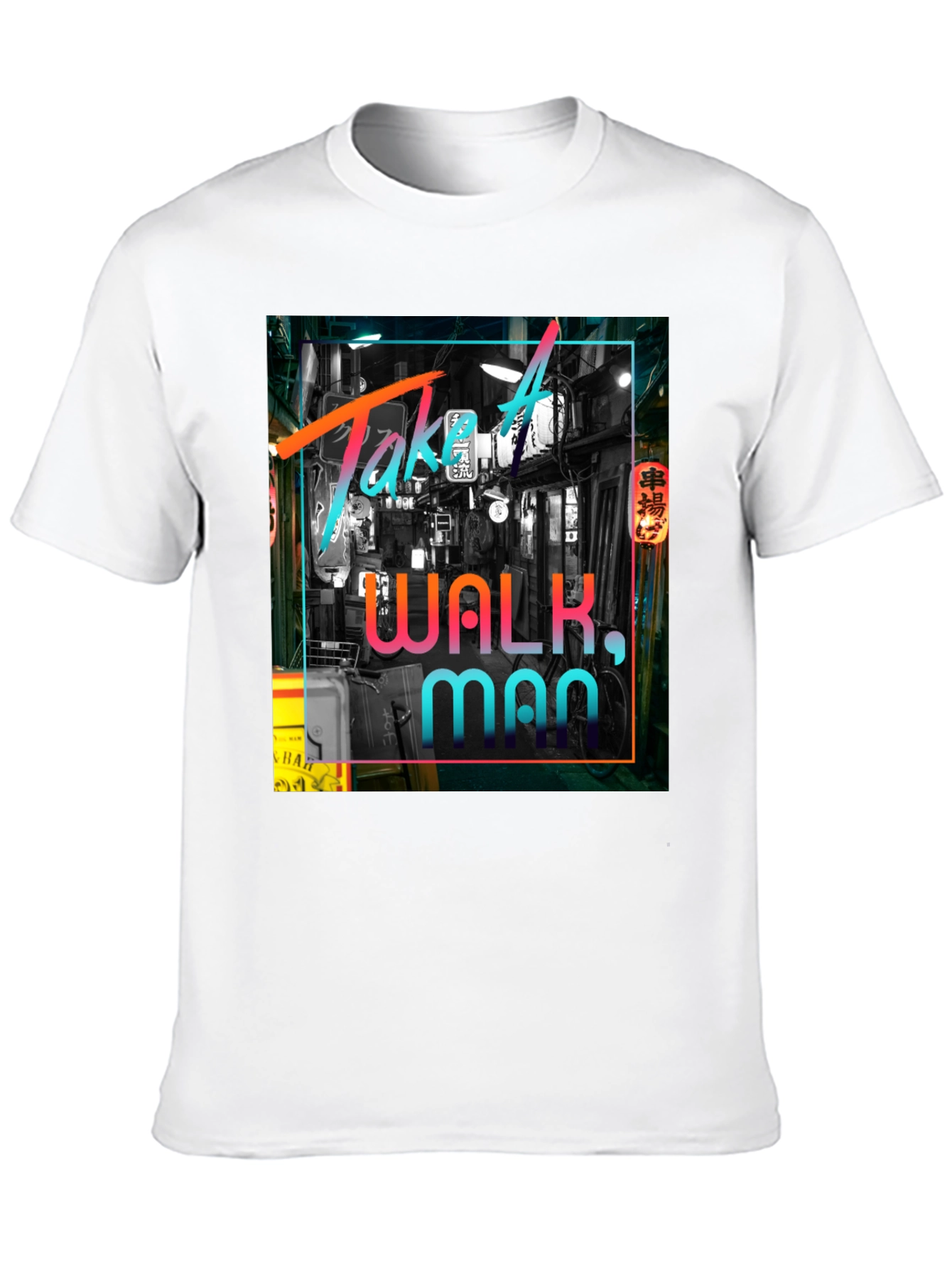 Take A Walk Man Black Graphic Tee