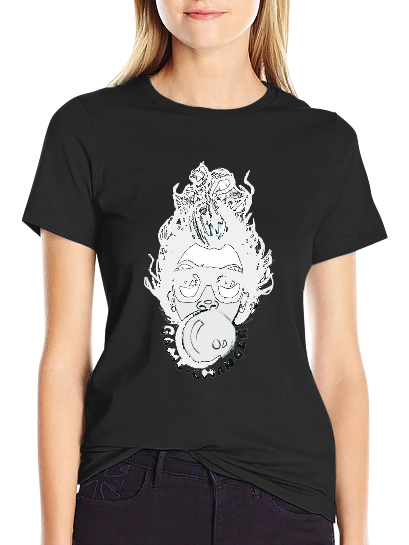 Bubblegum Pop Art Graphic Tee - Black