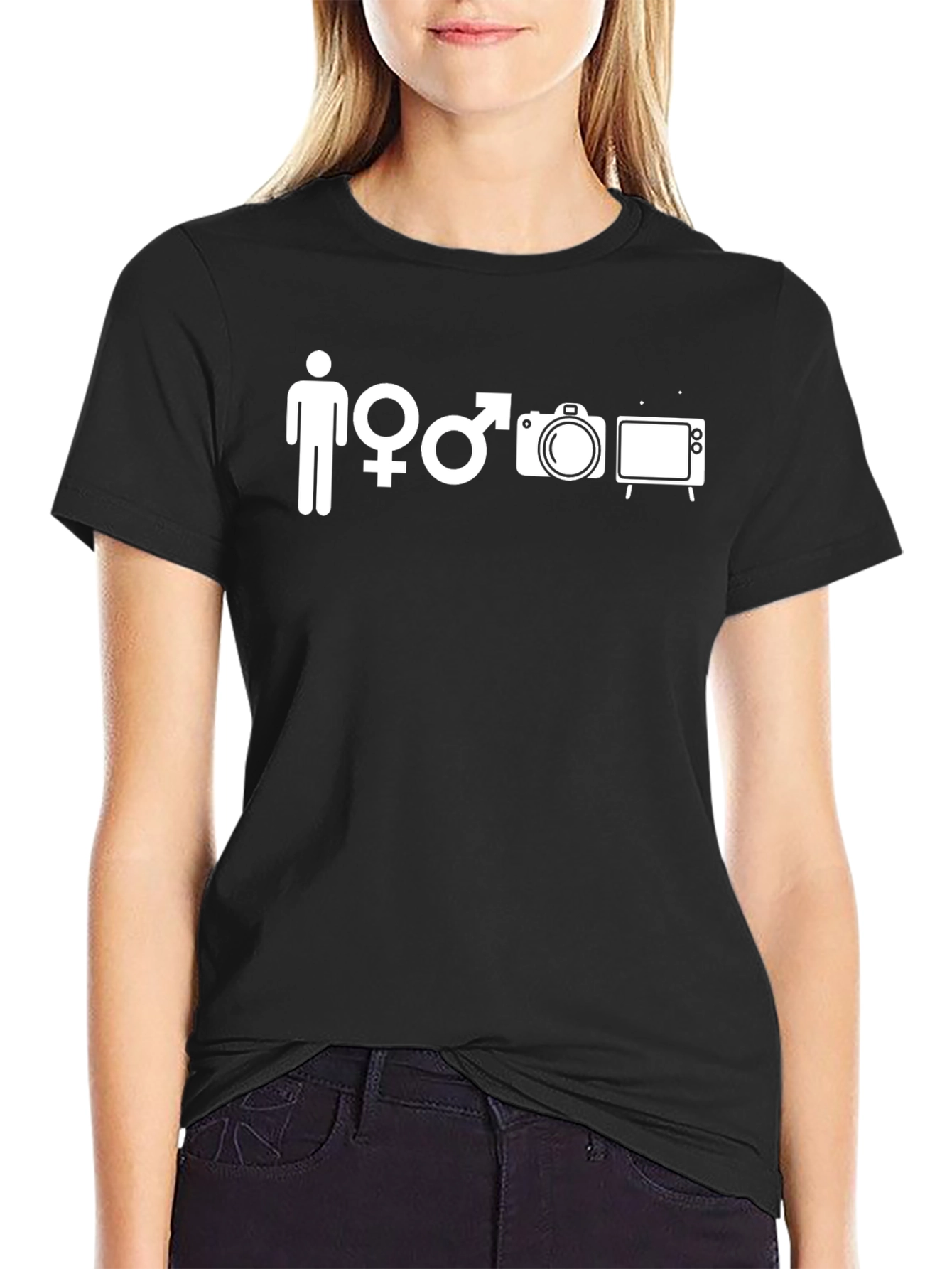 Funny Man Woman Camera TV T-Shirt