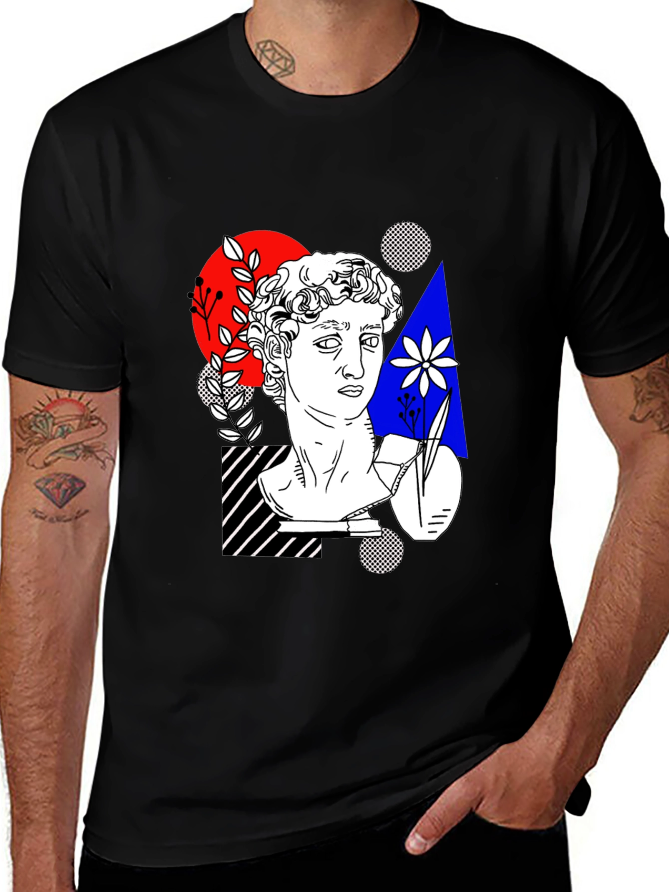 Abstract Art Tee - Statue Head Print