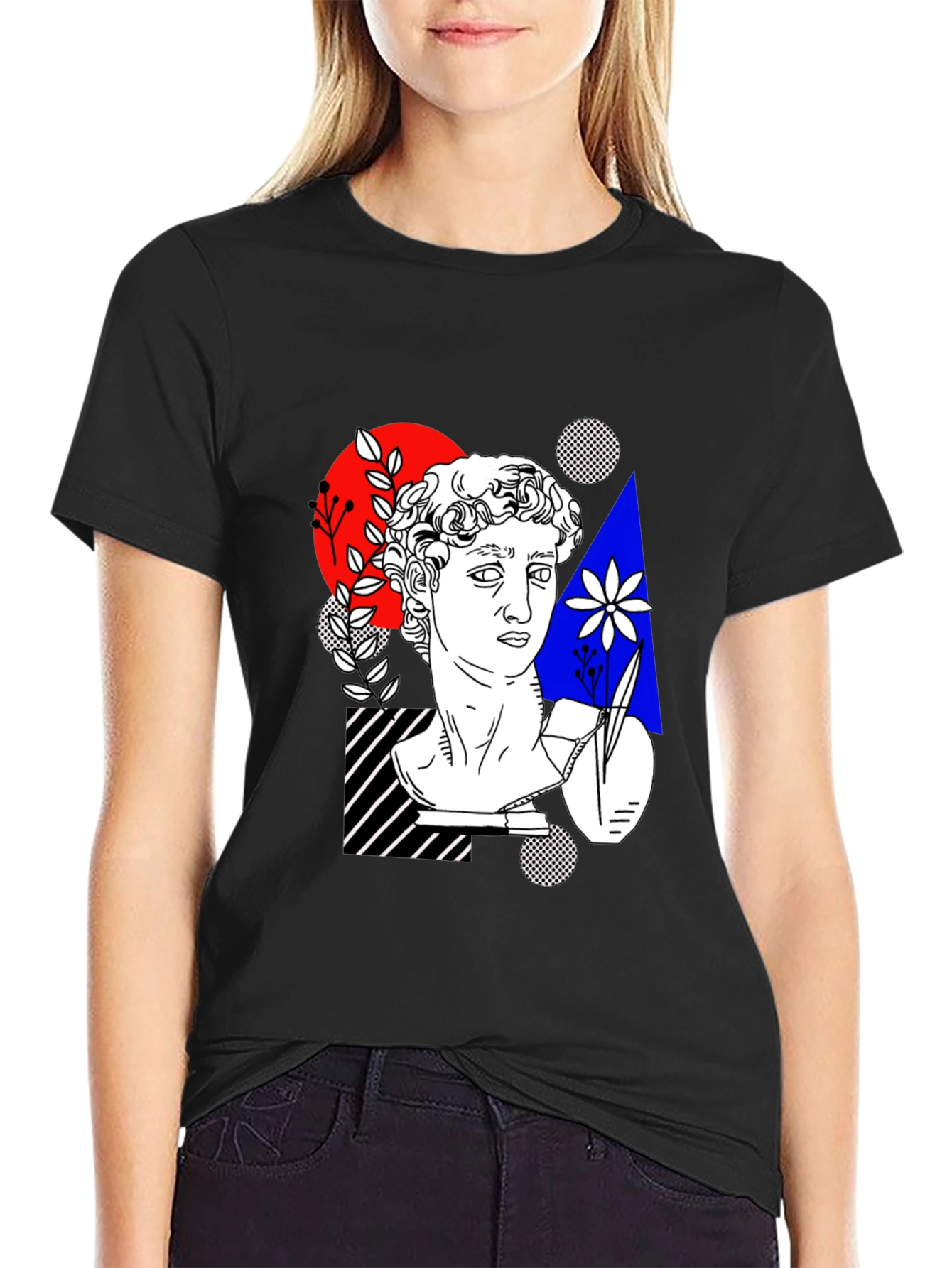 Abstract Art Tee - Statue Head Print