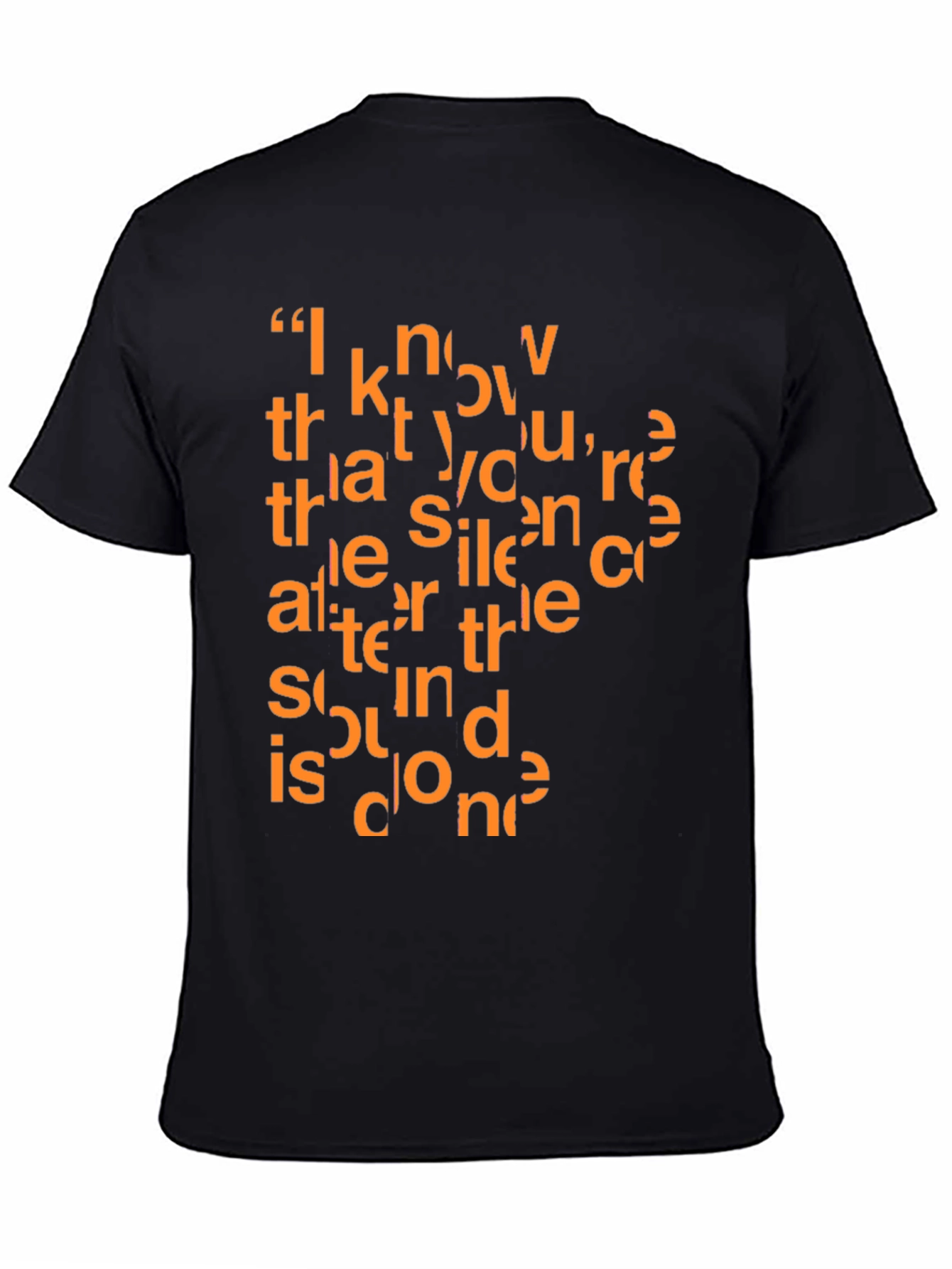 Unique Text Design Black T-Shirt