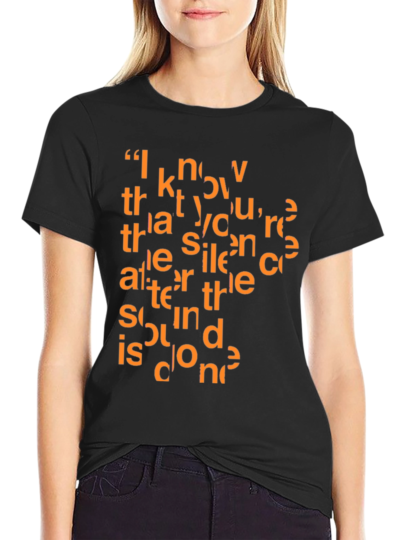 Unique Text Design Black T-Shirt