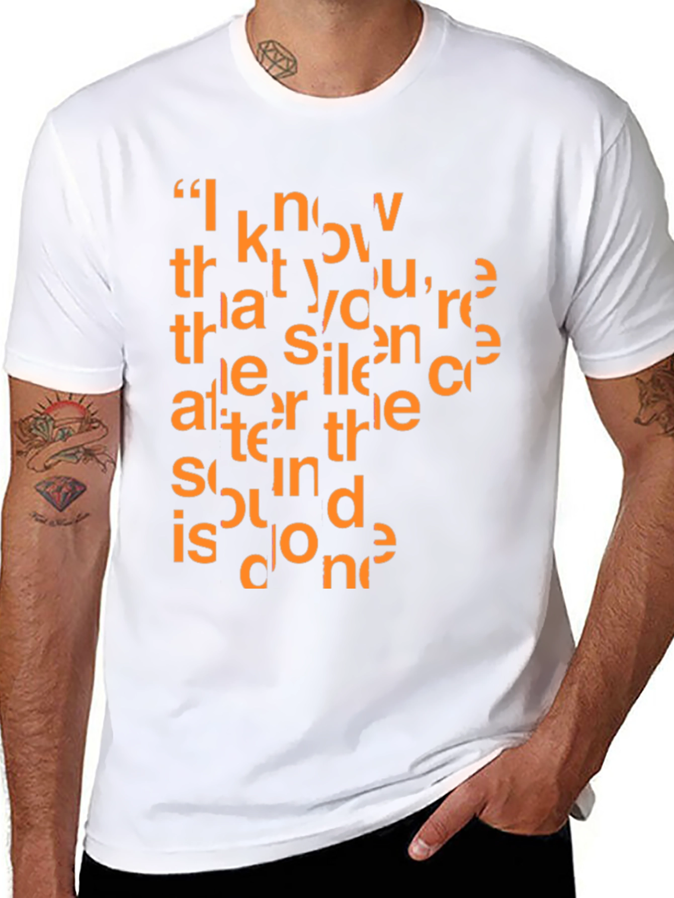 Unique Text Design Black T-Shirt