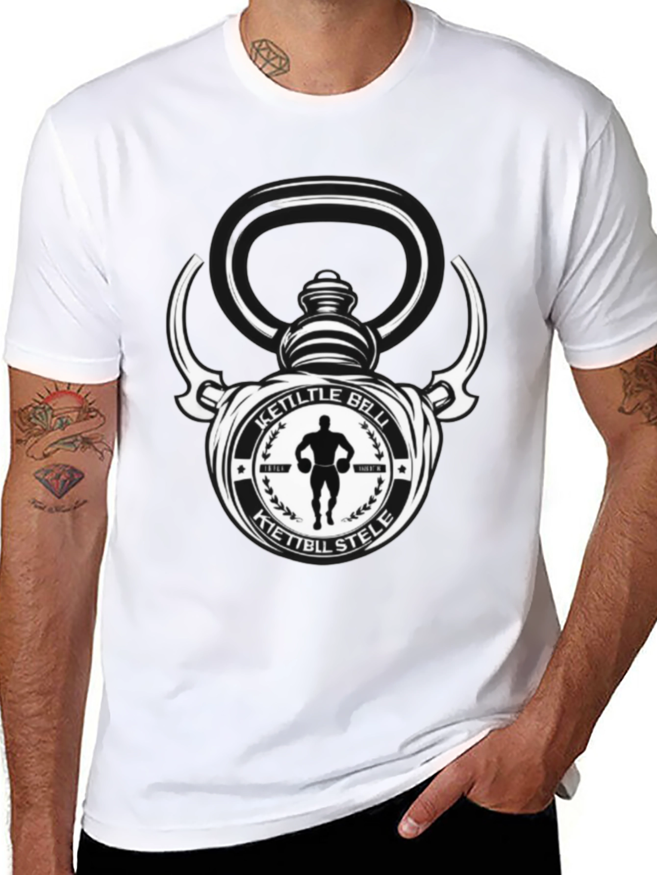Kettlebell Stele Graphic T-Shirt - Fitness Apparel